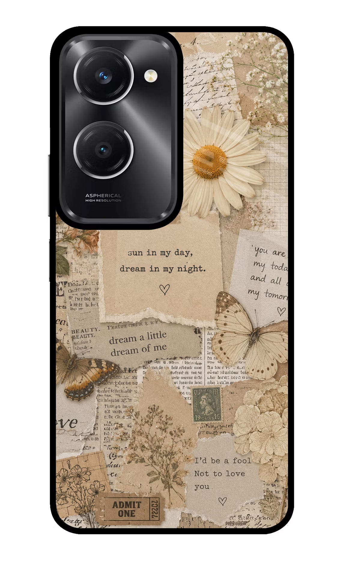 Vintage case Vivo T3 Lite 5G Glass Case - Vintage case Vivo T3 Lite 5G Glass Case Vintage case Vivo T3 Lite 5G Glass Case