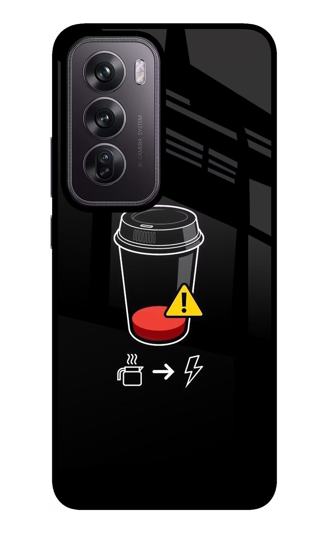 Coffee Oppo Reno12 Pro 5G Glass Case - Coffee Oppo Reno12 Pro 5G Glass Case Coffee Oppo Reno12 Pro 5G Glass Case