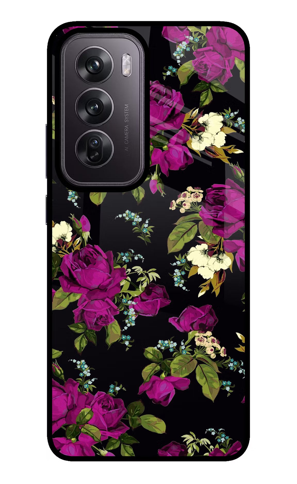 Flowers Oppo Reno12 Pro 5G Glass Case - Flowers Oppo Reno12 Pro 5G Glass Case Flowers Oppo Reno12 Pro 5G Glass Case