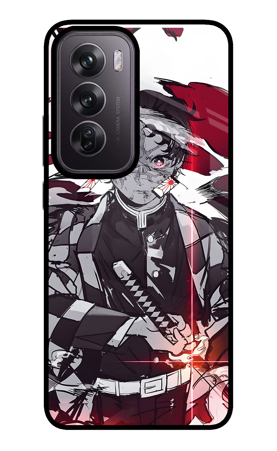 Demon Slayer Oppo Reno12 Pro 5G Glass Case - Demon Slayer Oppo Reno12 Pro 5G Glass Case Demon Slayer Oppo Reno12 Pro 5G Glass Case