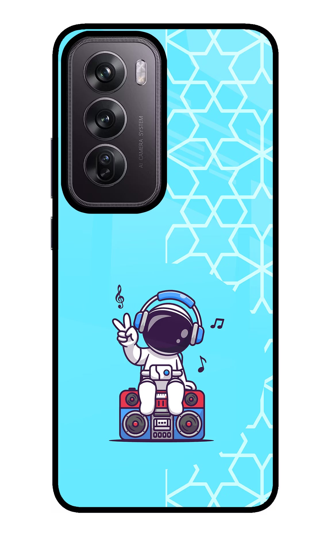 Cute Astronaut Chilling Oppo Reno12 Pro 5G Glass Case - Cute Astronaut Chilling Oppo Reno12 Pro 5G Glass Case Cute Astronaut Chilling Oppo Reno12 Pro 5G Glass Case