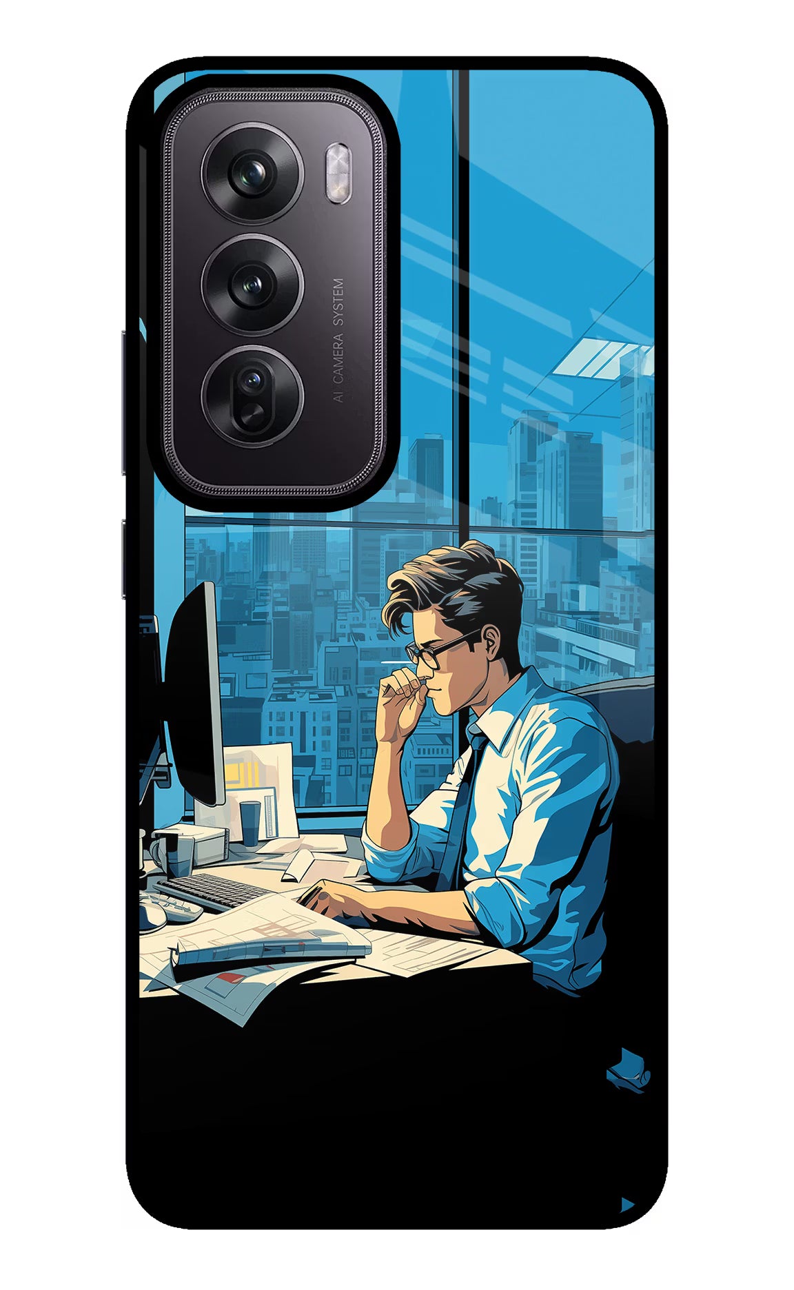 Focused Hustler (AI Generated) Oppo Reno12 Pro 5G Glass Case - Focused Hustler (AI Generated) Oppo Reno12 Pro 5G Glass Case Focused Hustler (AI Generated) Oppo Reno12 Pro 5G Glass Case