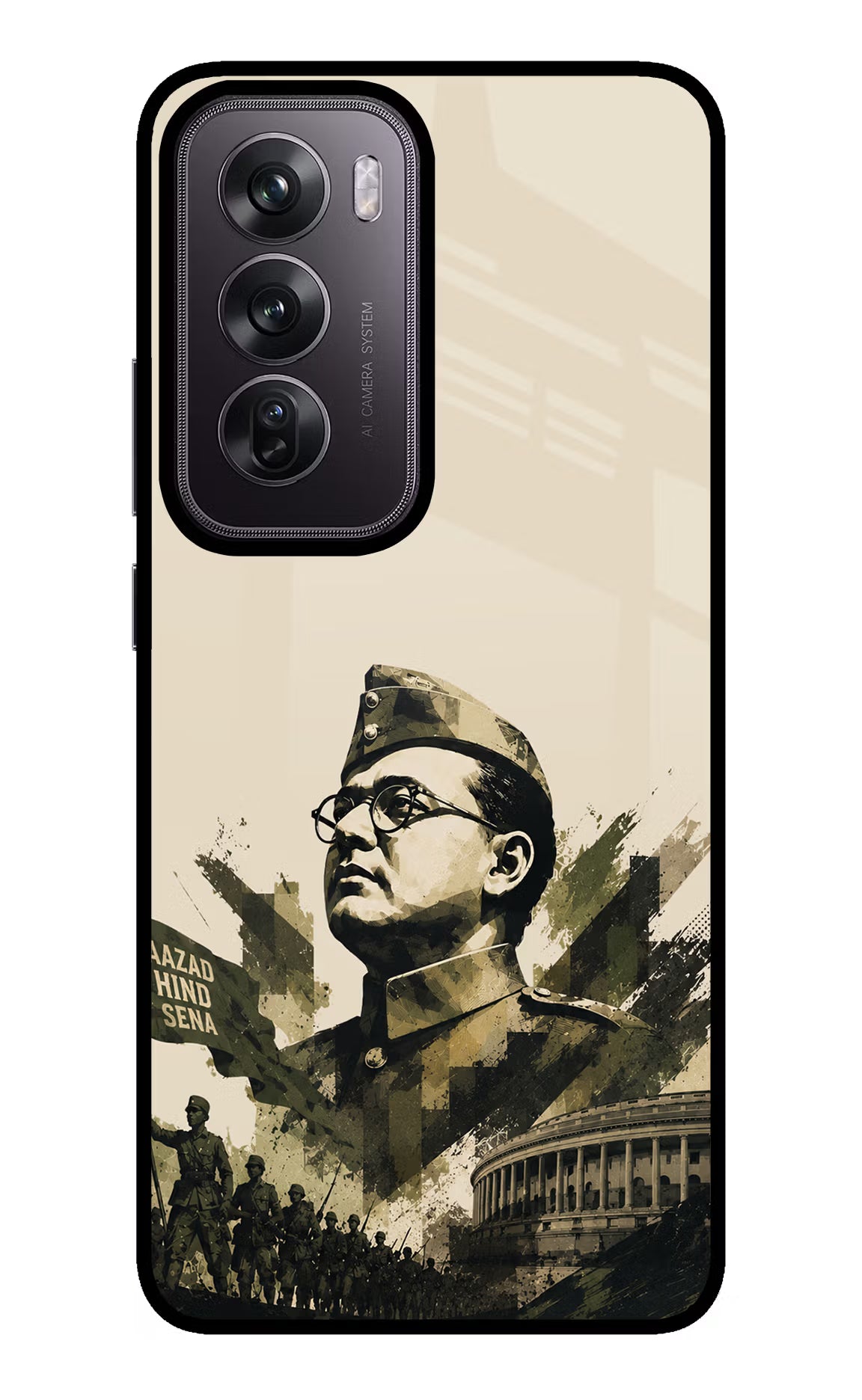 Netaji Rising Oppo Reno12 Pro 5G Glass Case - Netaji Rising Oppo Reno12 Pro 5G Glass Case Netaji Rising Oppo Reno12 Pro 5G Glass Case