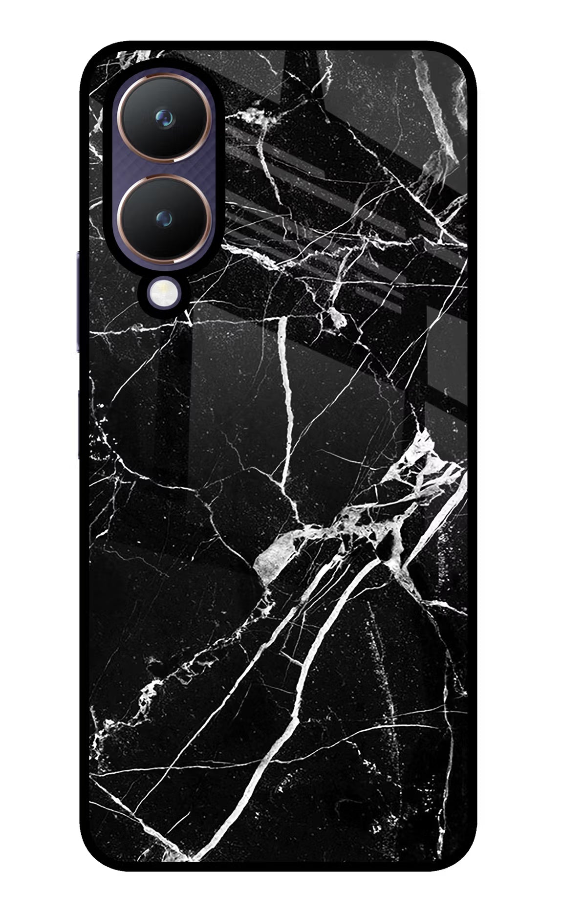 Black Marble Pattern Vivo Y28 5G Glass Case - Black Marble Pattern Vivo Y28 5G Glass Case Black Marble Pattern Vivo Y28 5G Glass Case