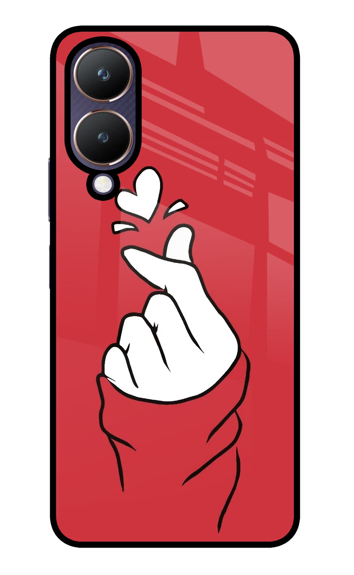 Korean Love Sign Vivo Y28 5G Glass Case - Korean Love Sign Vivo Y28 5G Glass Case Korean Love Sign Vivo Y28 5G Glass Case
