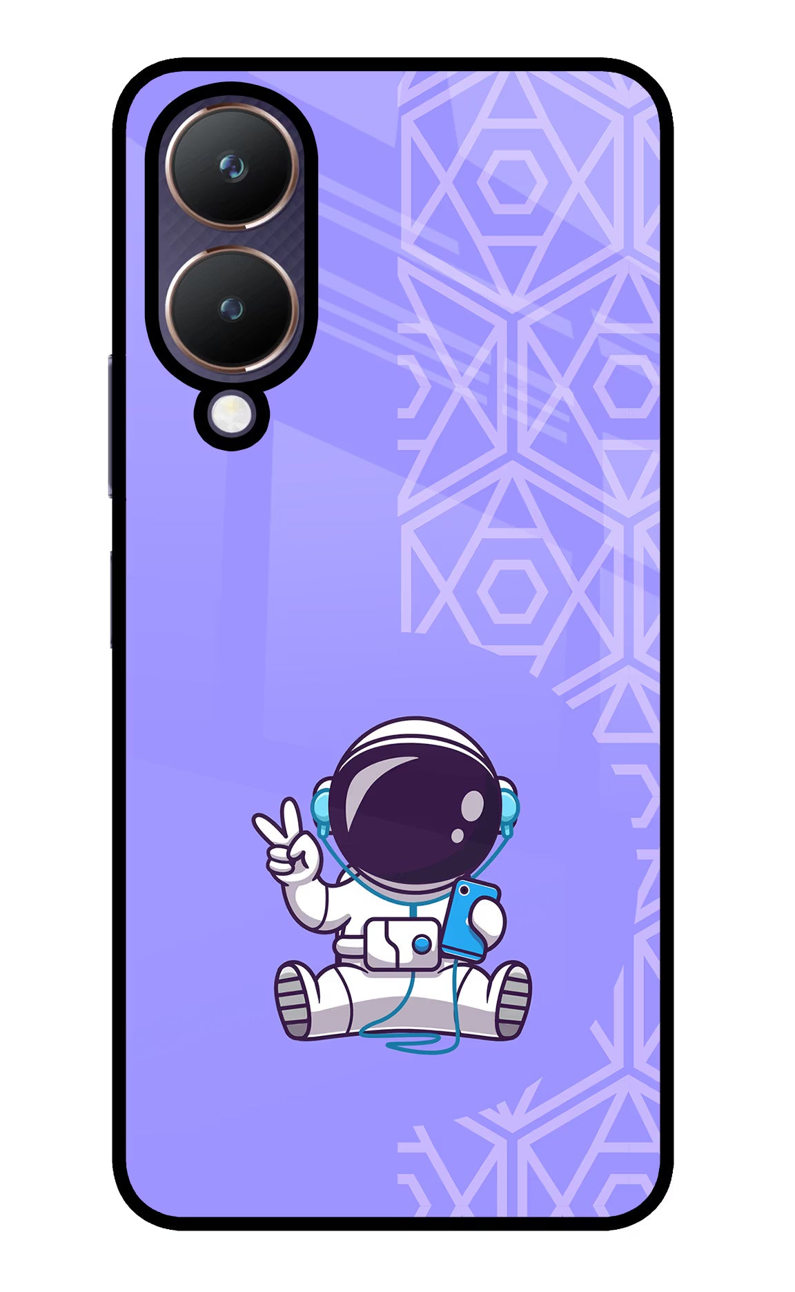 Cute Astronaut Chilling Vivo Y28 5G Glass Case - Cute Astronaut Chilling Vivo Y28 5G Glass Case Cute Astronaut Chilling Vivo Y28 5G Glass Case