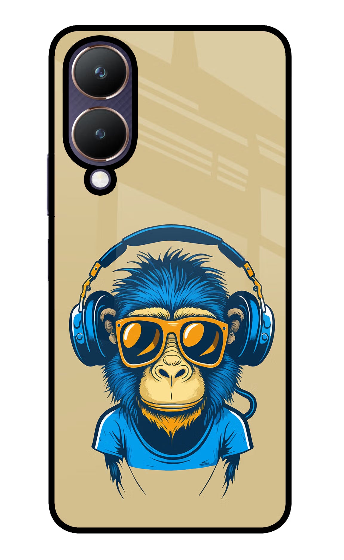 Monkey Headphone Vivo Y28 5G Glass Case - Monkey Headphone Vivo Y28 5G Glass Case Monkey Headphone Vivo Y28 5G Glass Case