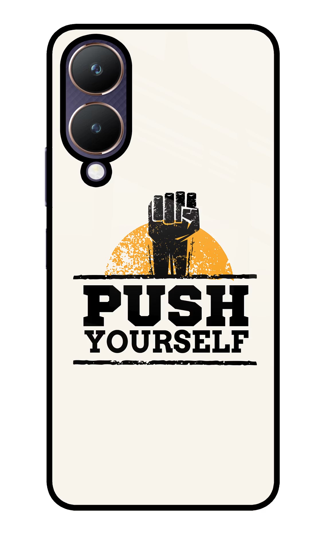 Push Yourself Vivo Y28 5G Glass Case - Push Yourself Vivo Y28 5G Glass Case Push Yourself Vivo Y28 5G Glass Case
