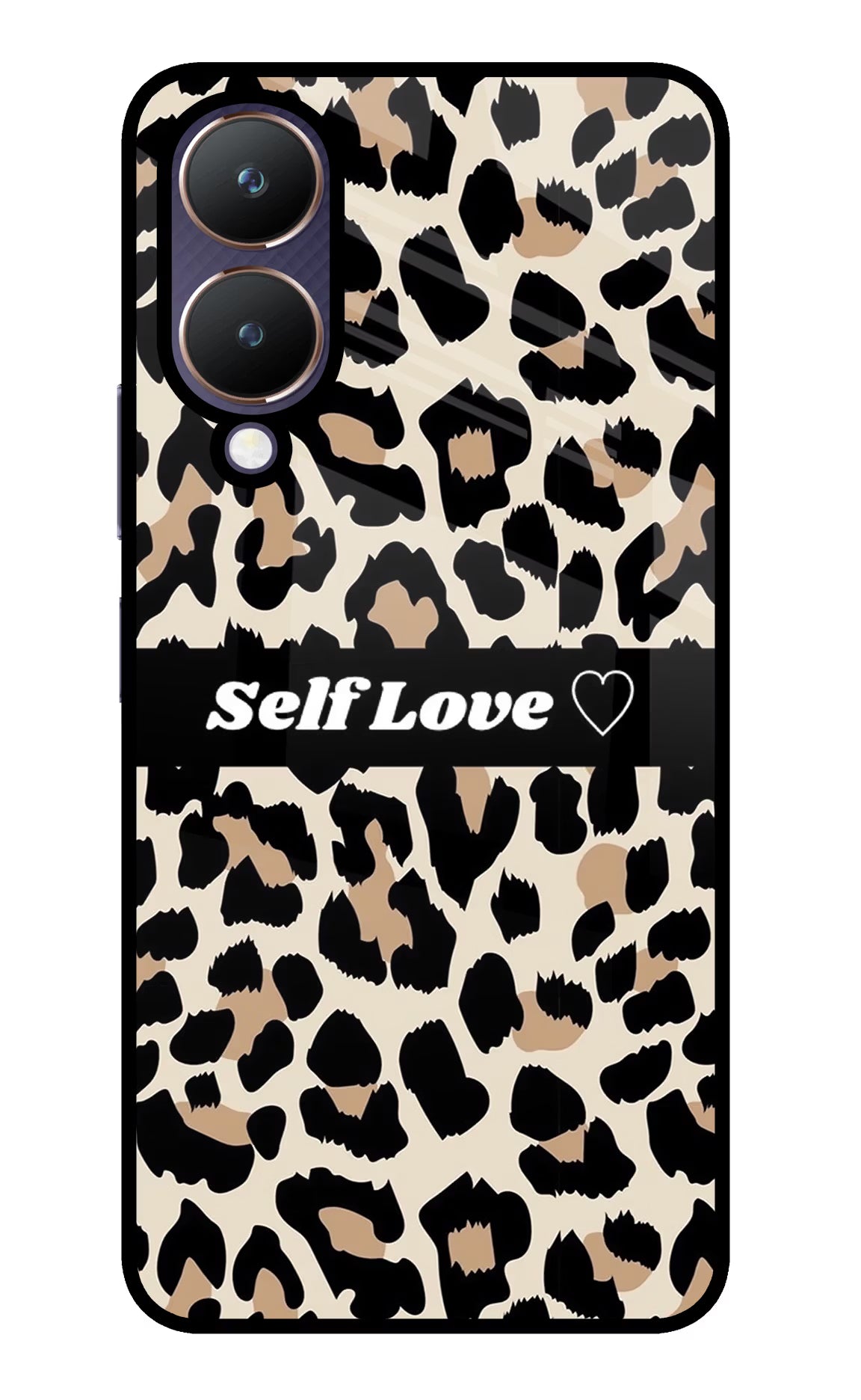 Leopard Print Self Love Vivo Y28 5G Glass Case - Leopard Print Self Love Vivo Y28 5G Glass Case Leopard Print Self Love Vivo Y28 5G Glass Case