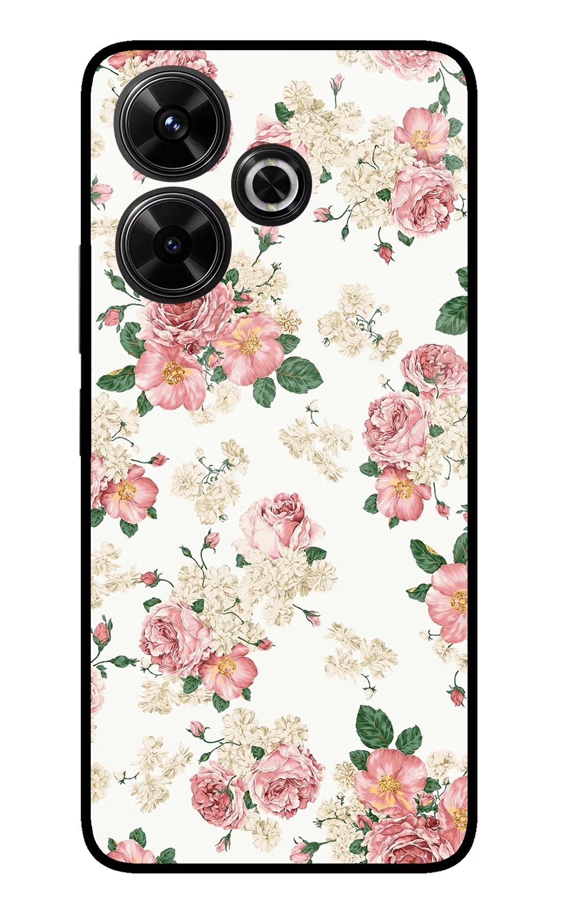 Flowers Redmi 13 5G Glass Case - Flowers Redmi 13 5G Glass Case Flowers Redmi 13 5G Glass Case