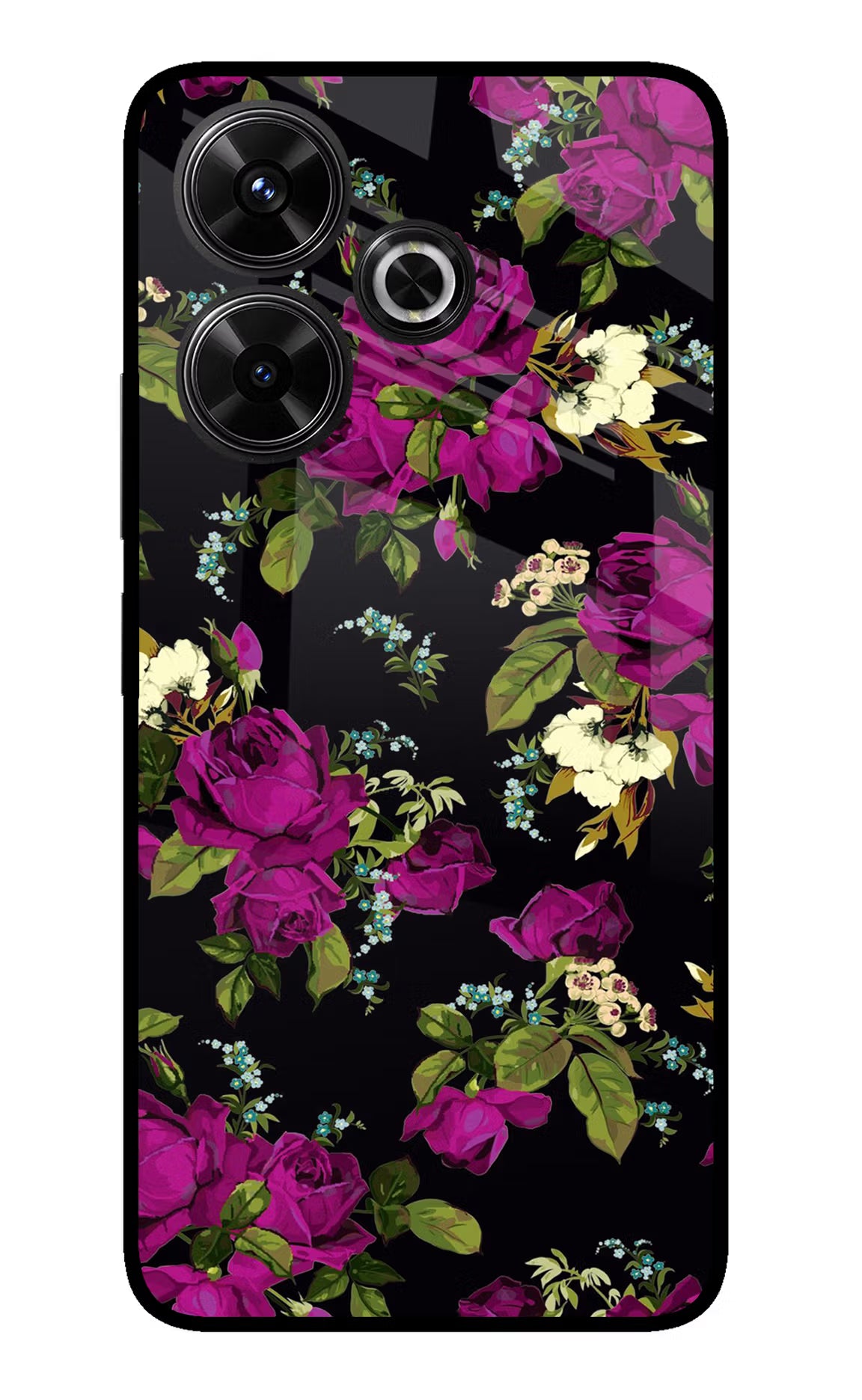 Flowers Redmi 13 5G Glass Case - Flowers Redmi 13 5G Glass Case Flowers Redmi 13 5G Glass Case