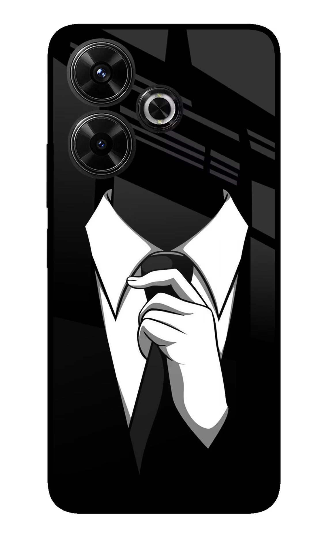 Black Tie Redmi 13 5G Glass Case - Black Tie Redmi 13 5G Glass Case Black Tie Redmi 13 5G Glass Case