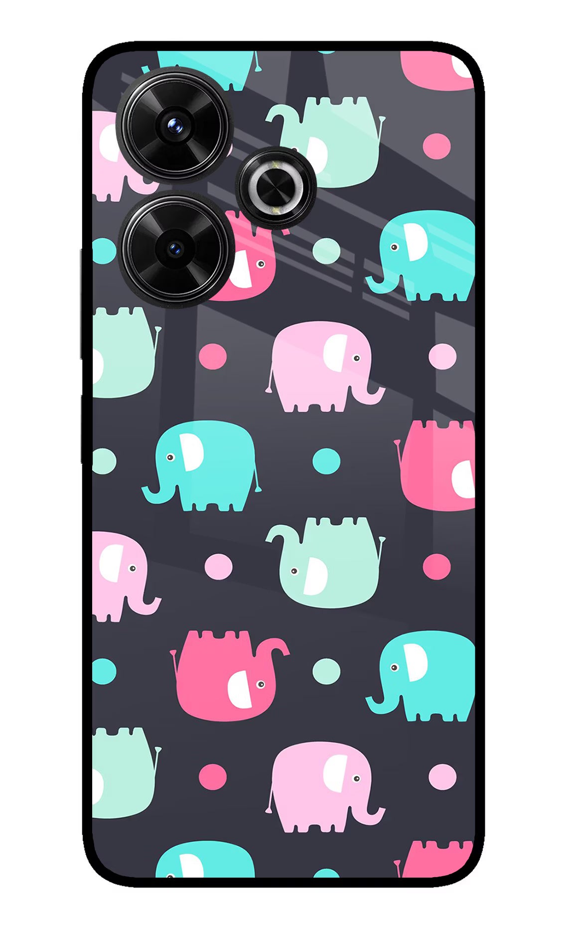 Elephants Redmi 13 5G Glass Case - Elephants Redmi 13 5G Glass Case Elephants Redmi 13 5G Glass Case