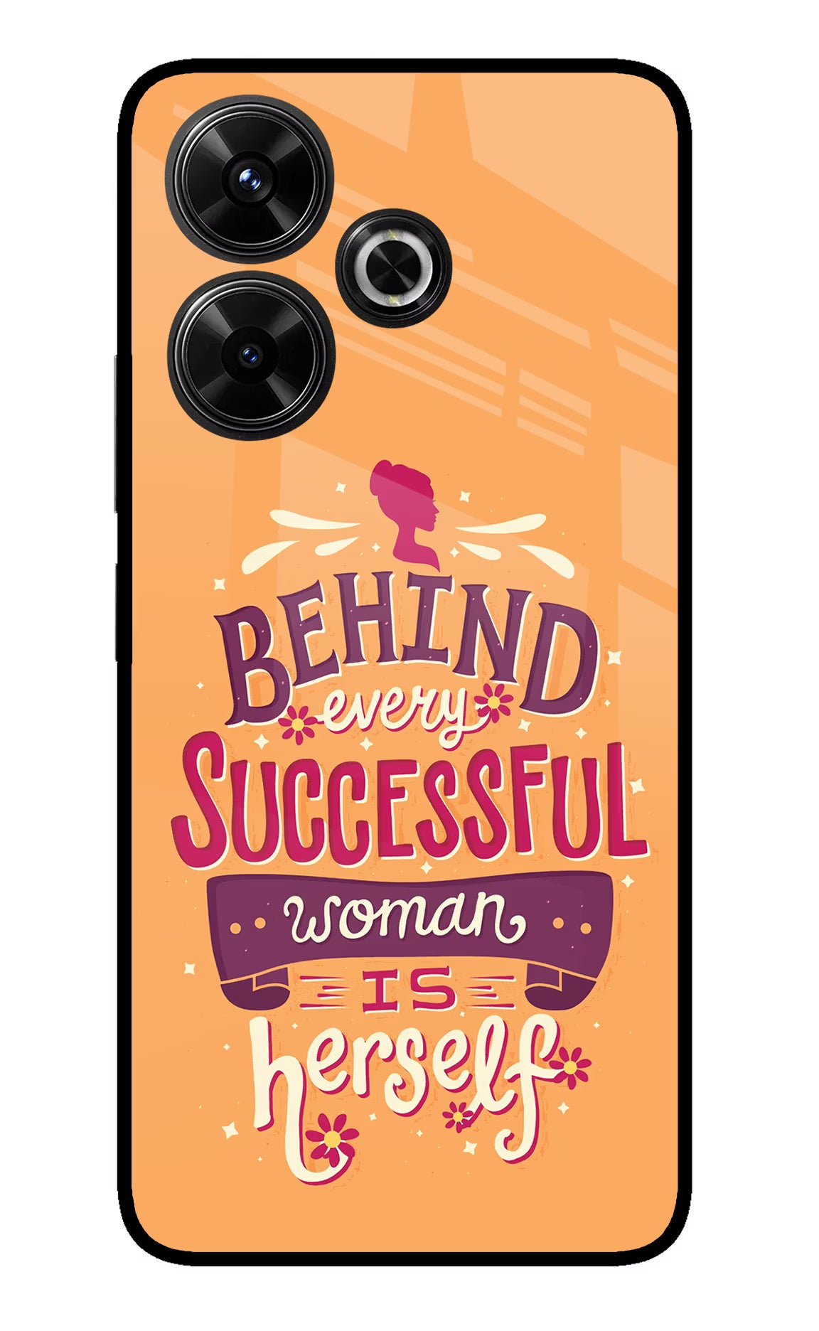 Behind Every Successful Woman There Is Herself Redmi 13 5G Glass Case - Behind Every Successful Woman There Is Herself Redmi 13 5G Glass Case Behind Every Successful Woman There Is Herself Redmi 13 5G Glass Case