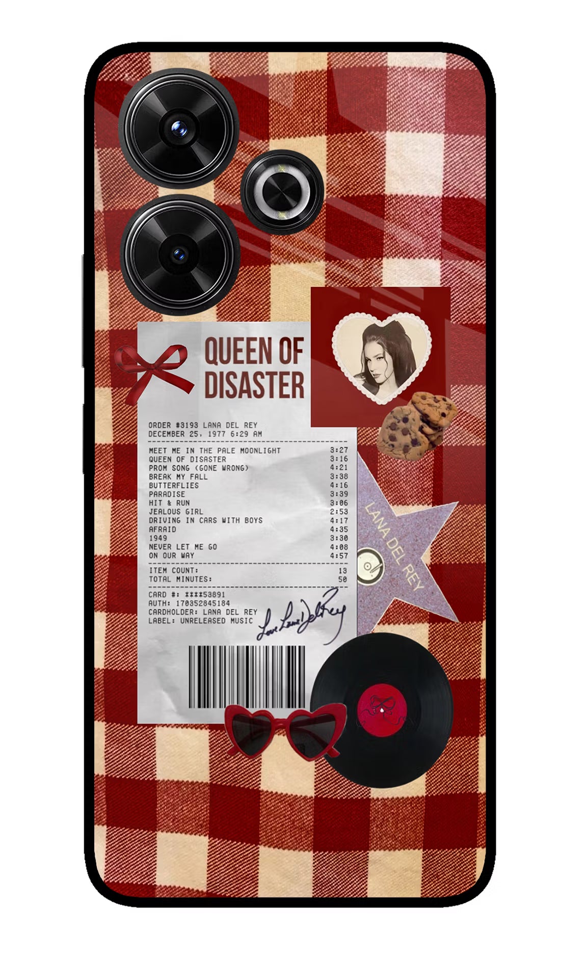 Queen of Disaster Redmi 13 5G Glass Case - Queen of Disaster Redmi 13 5G Glass Case Queen of Disaster Redmi 13 5G Glass Case