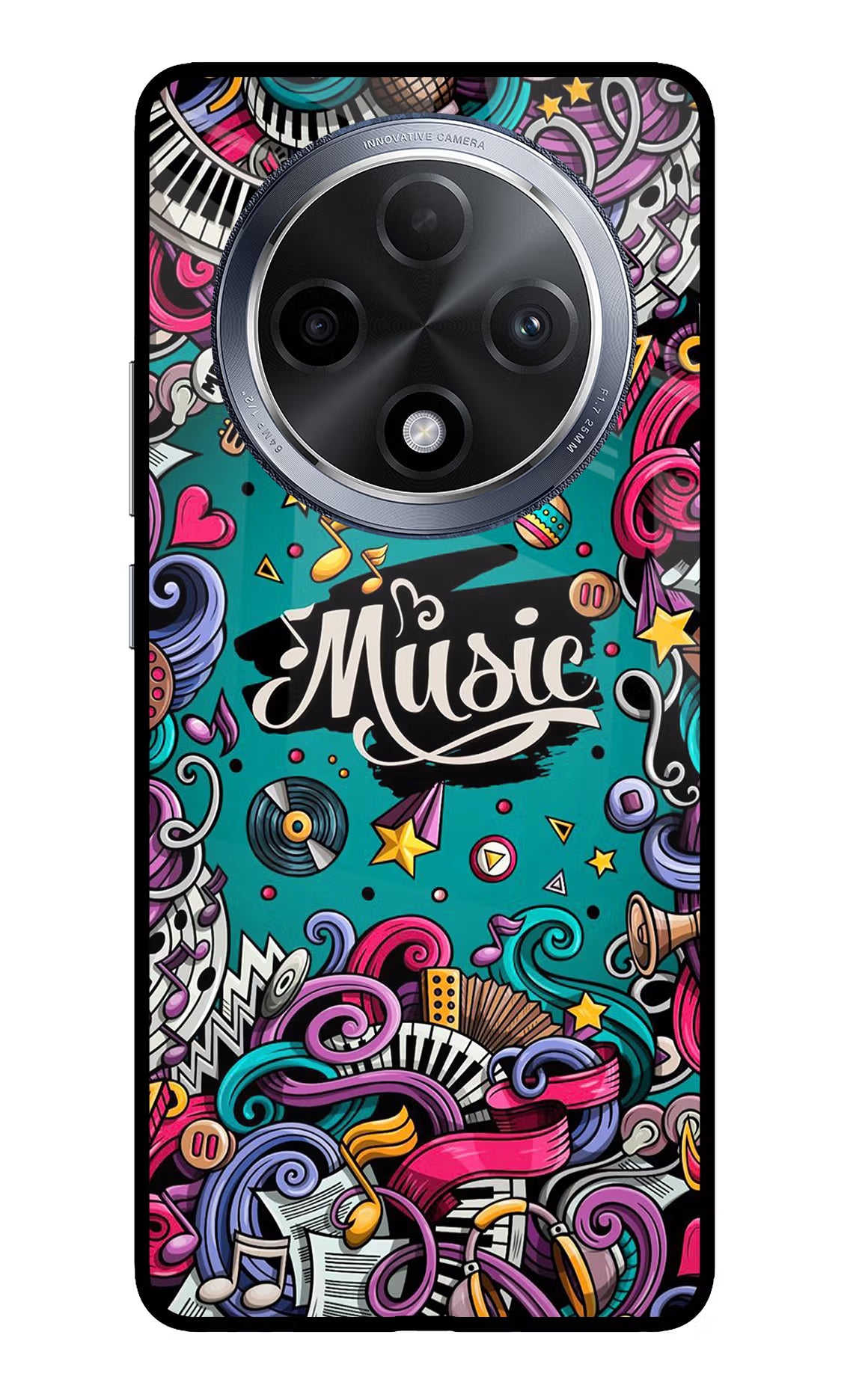 Music Graffiti Oppo F27 Pro Glass Case - Music Graffiti Oppo F27 Pro Glass Case Music Graffiti Oppo F27 Pro Glass Case
