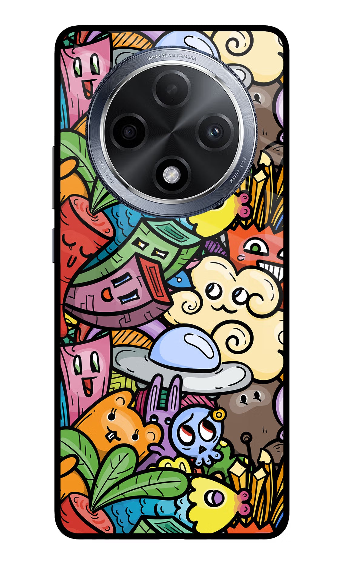 Veggie Doodle Oppo F27 Pro Glass Case - Veggie Doodle Oppo F27 Pro Glass Case Veggie Doodle Oppo F27 Pro Glass Case