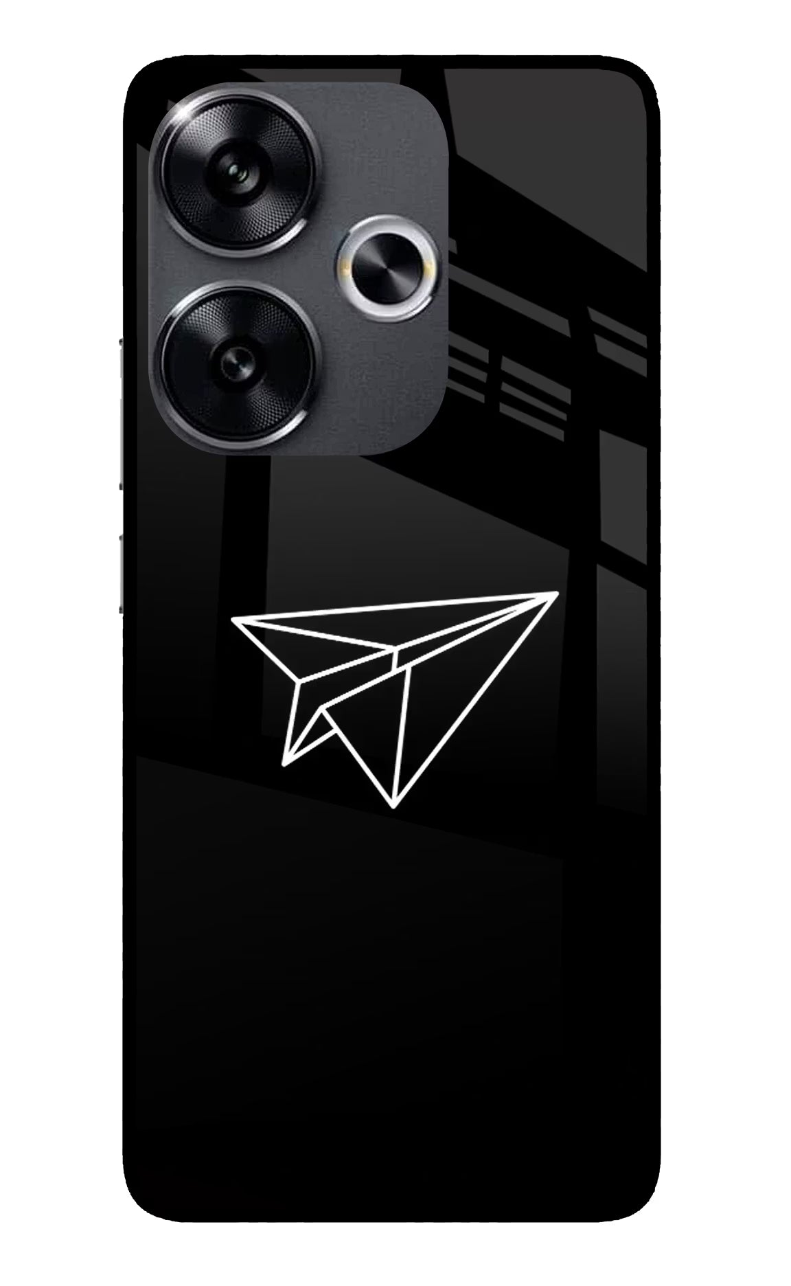 Paper Plane White Poco F6 5G Glass Case - Paper Plane White Poco F6 5G Glass Case Paper Plane White Poco F6 5G Glass Case