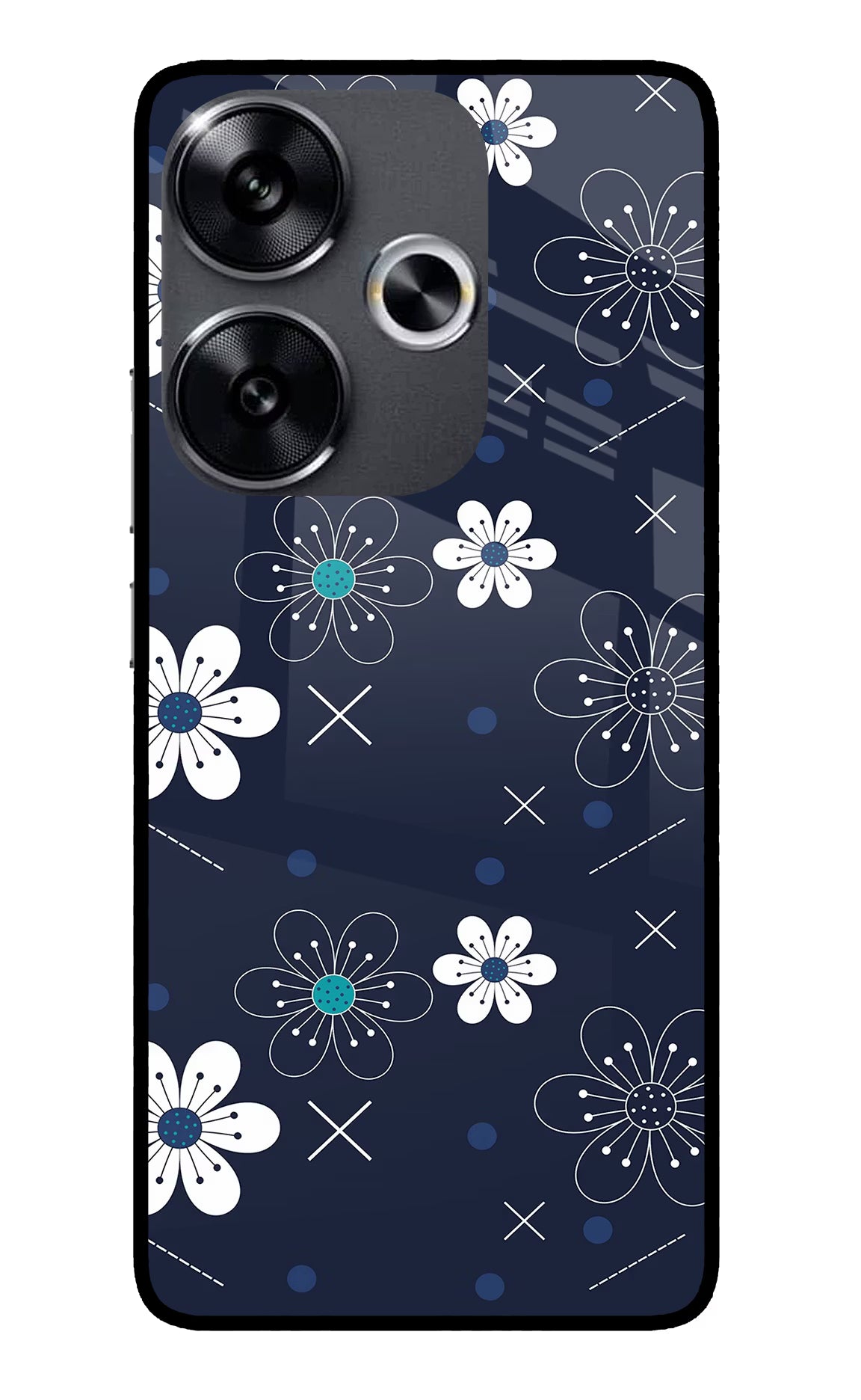 Flowers Poco F6 5G Glass Case - Flowers Poco F6 5G Glass Case Flowers Poco F6 5G Glass Case