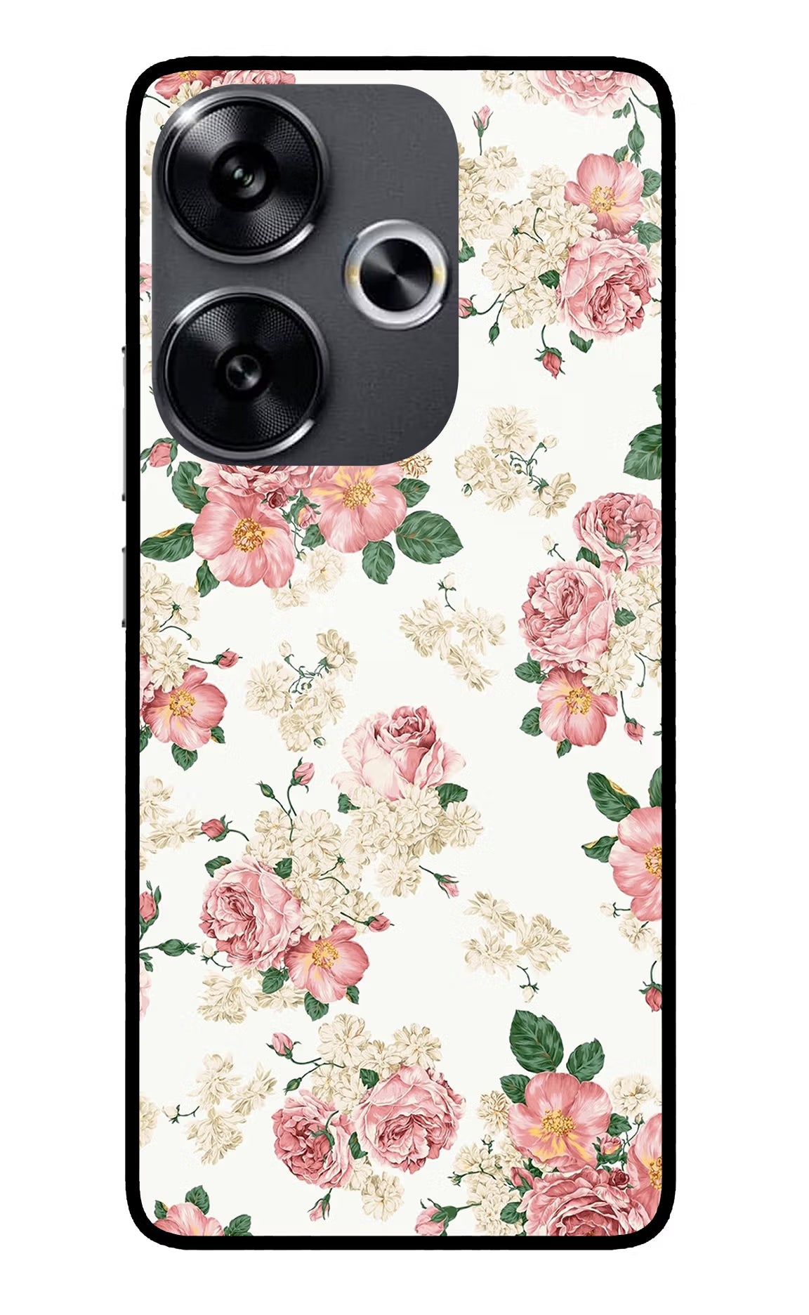 Flowers Poco F6 5G Glass Case - Flowers Poco F6 5G Glass Case Flowers Poco F6 5G Glass Case