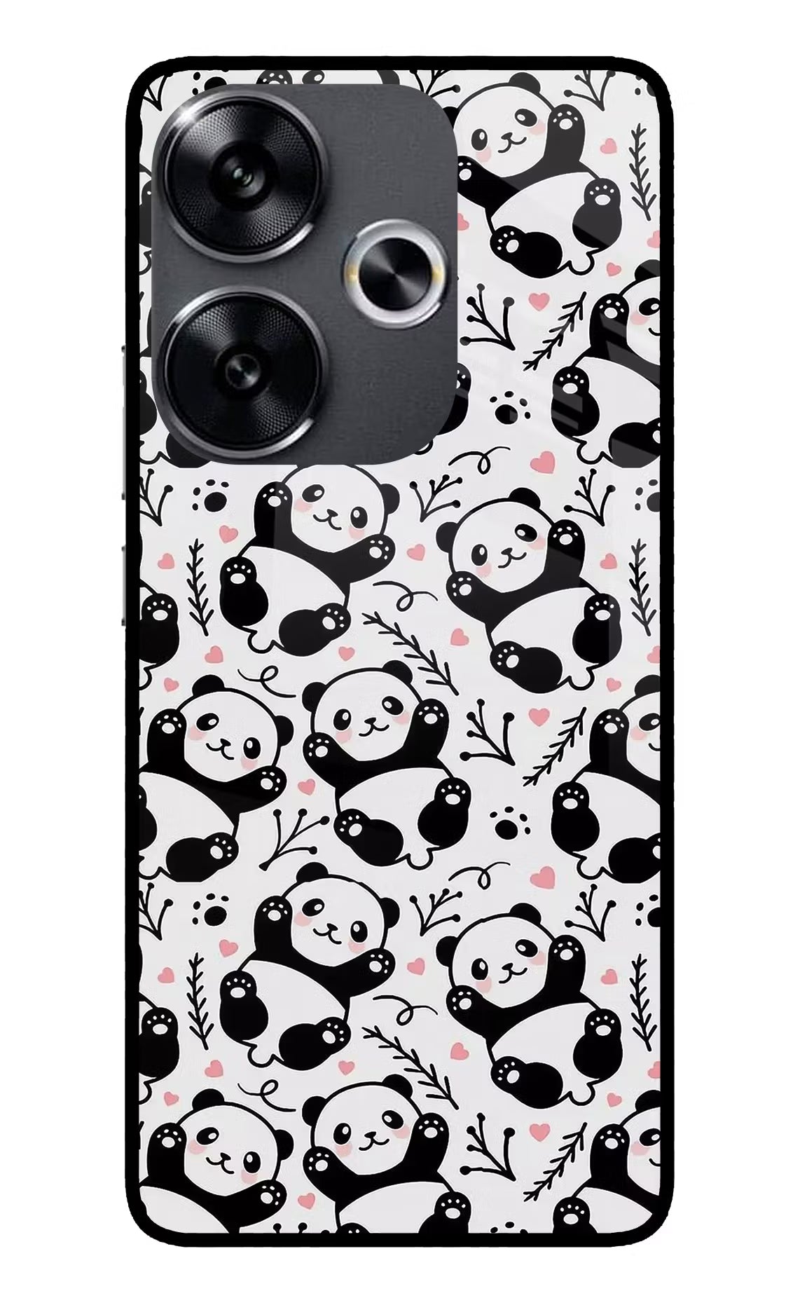 Cute Panda Poco F6 5G Glass Case - Cute Panda Poco F6 5G Glass Case Cute Panda Poco F6 5G Glass Case