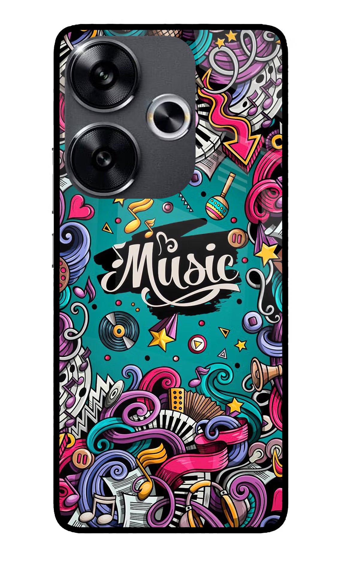 Music Graffiti Poco F6 5G Glass Case - Music Graffiti Poco F6 5G Glass Case Music Graffiti Poco F6 5G Glass Case