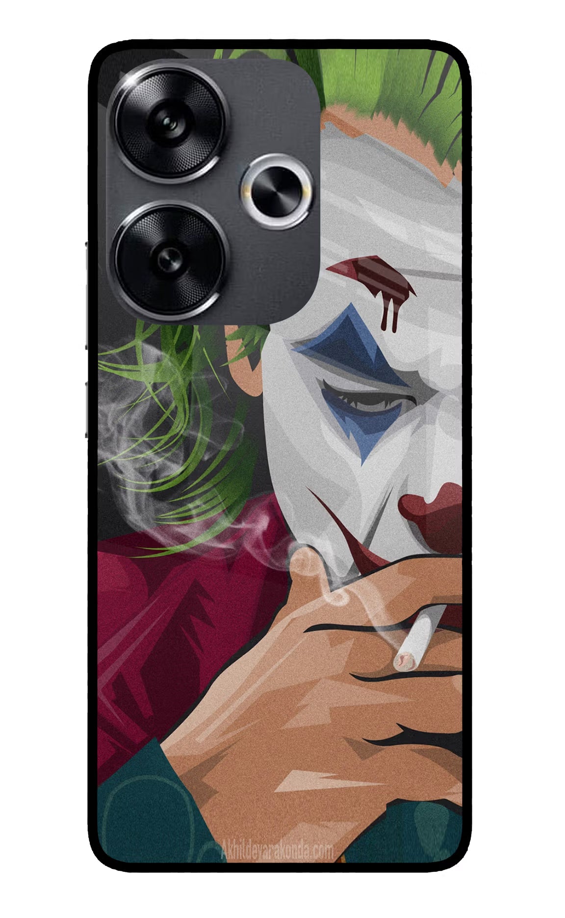 Joker Smoking Poco F6 5G Glass Case - Joker Smoking Poco F6 5G Glass Case Joker Smoking Poco F6 5G Glass Case
