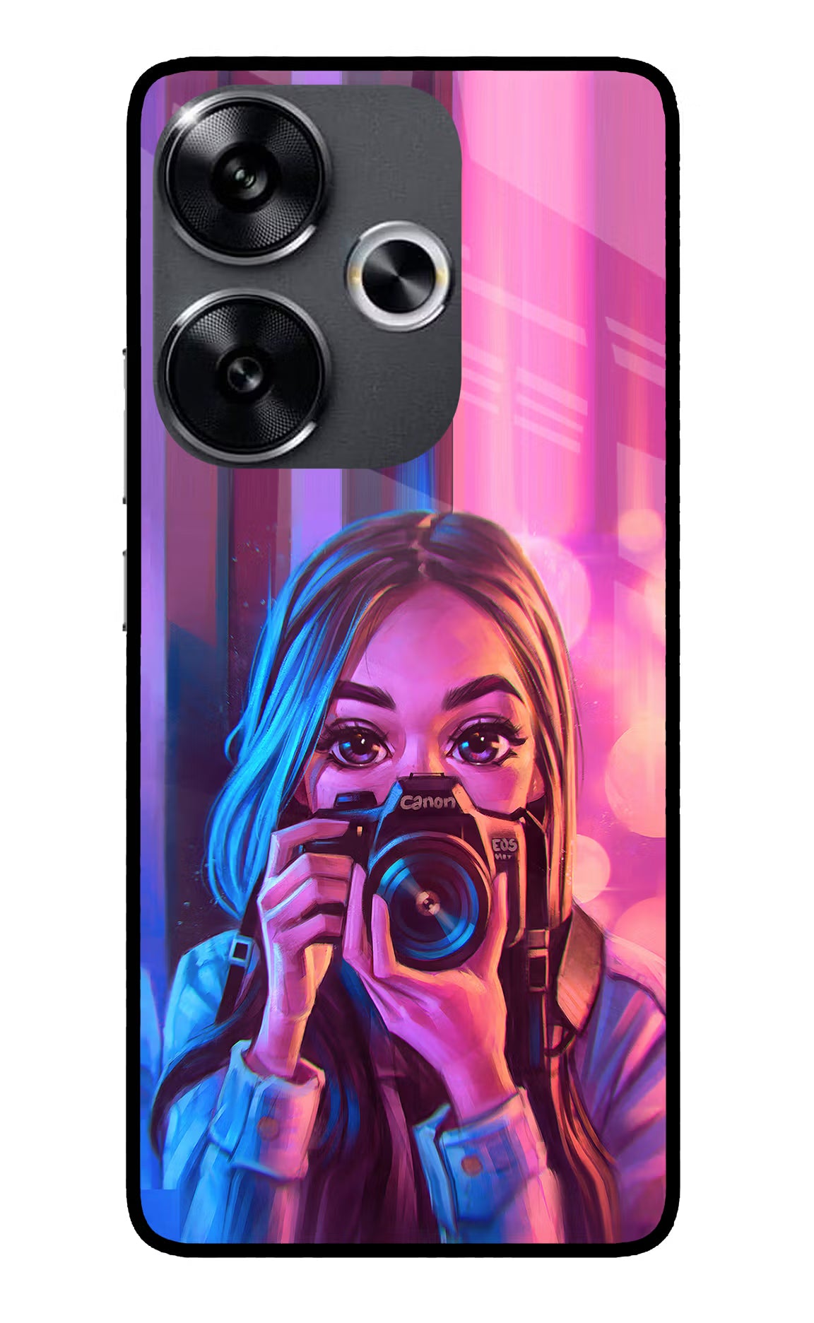 Girl Photographer Poco F6 5G Glass Case - Girl Photographer Poco F6 5G Glass Case Girl Photographer Poco F6 5G Glass Case