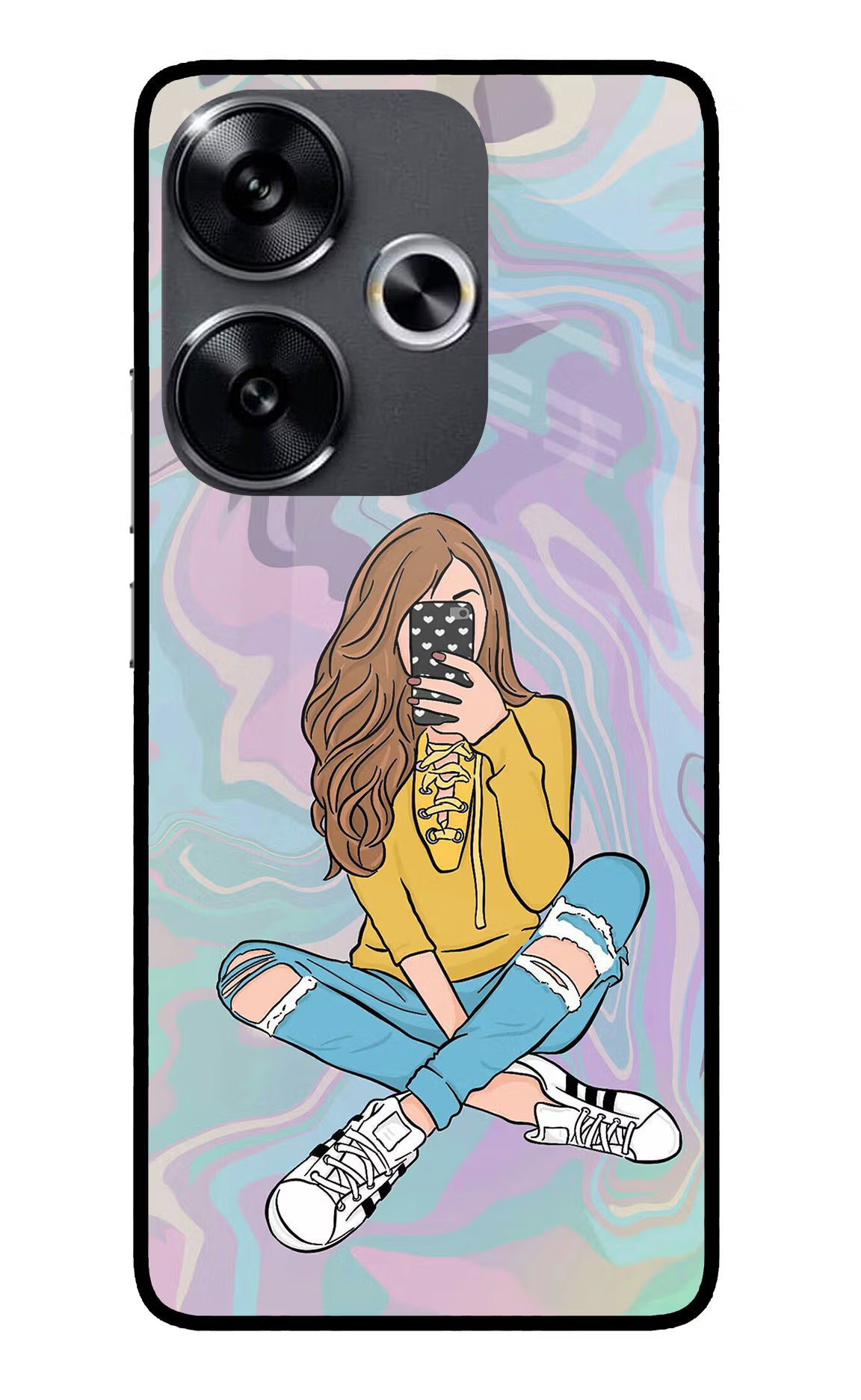 Selfie Girl Poco F6 5G Glass Case - Selfie Girl Poco F6 5G Glass Case Selfie Girl Poco F6 5G Glass Case