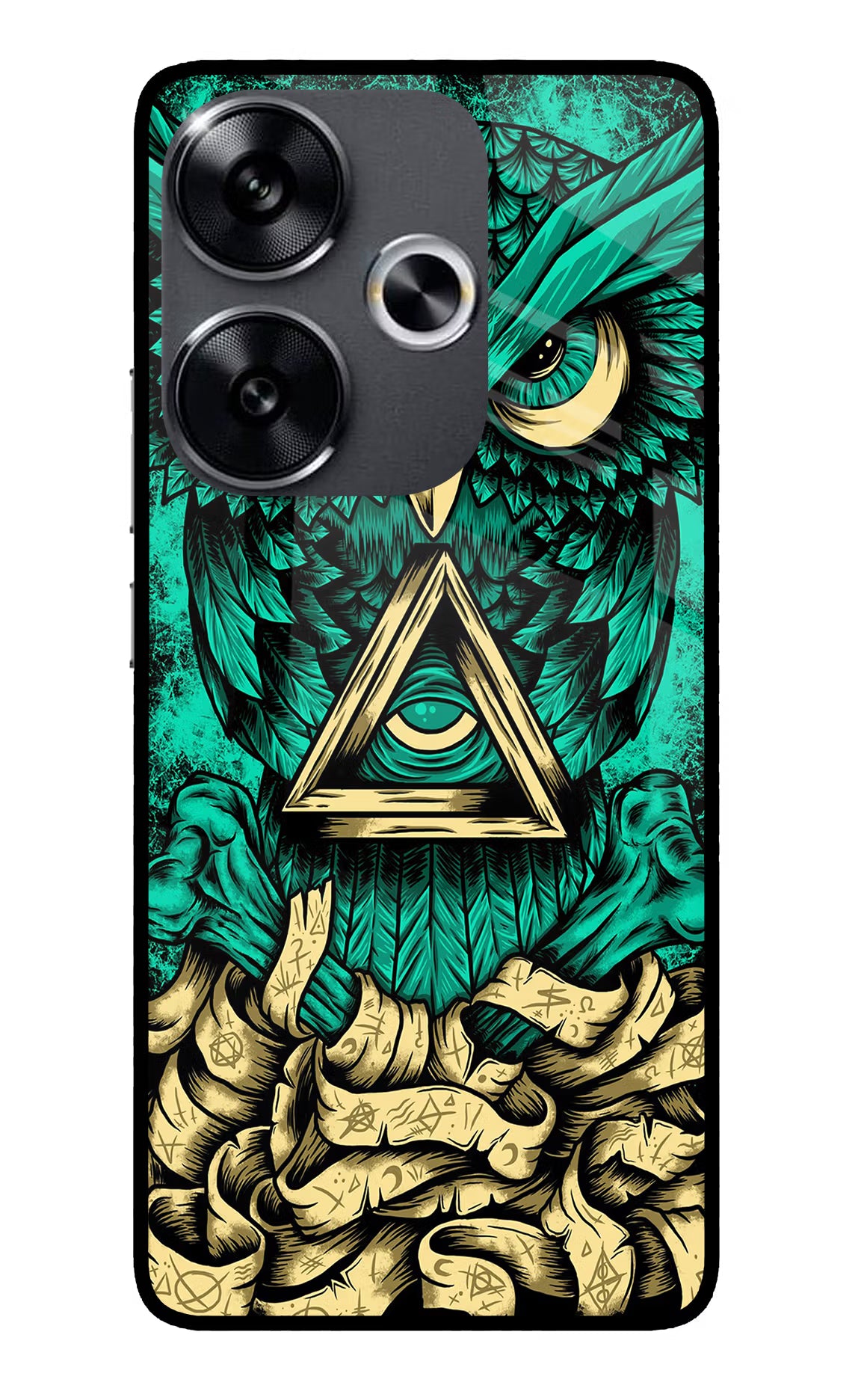 Green Owl Poco F6 5G Glass Case - Green Owl Poco F6 5G Glass Case Green Owl Poco F6 5G Glass Case