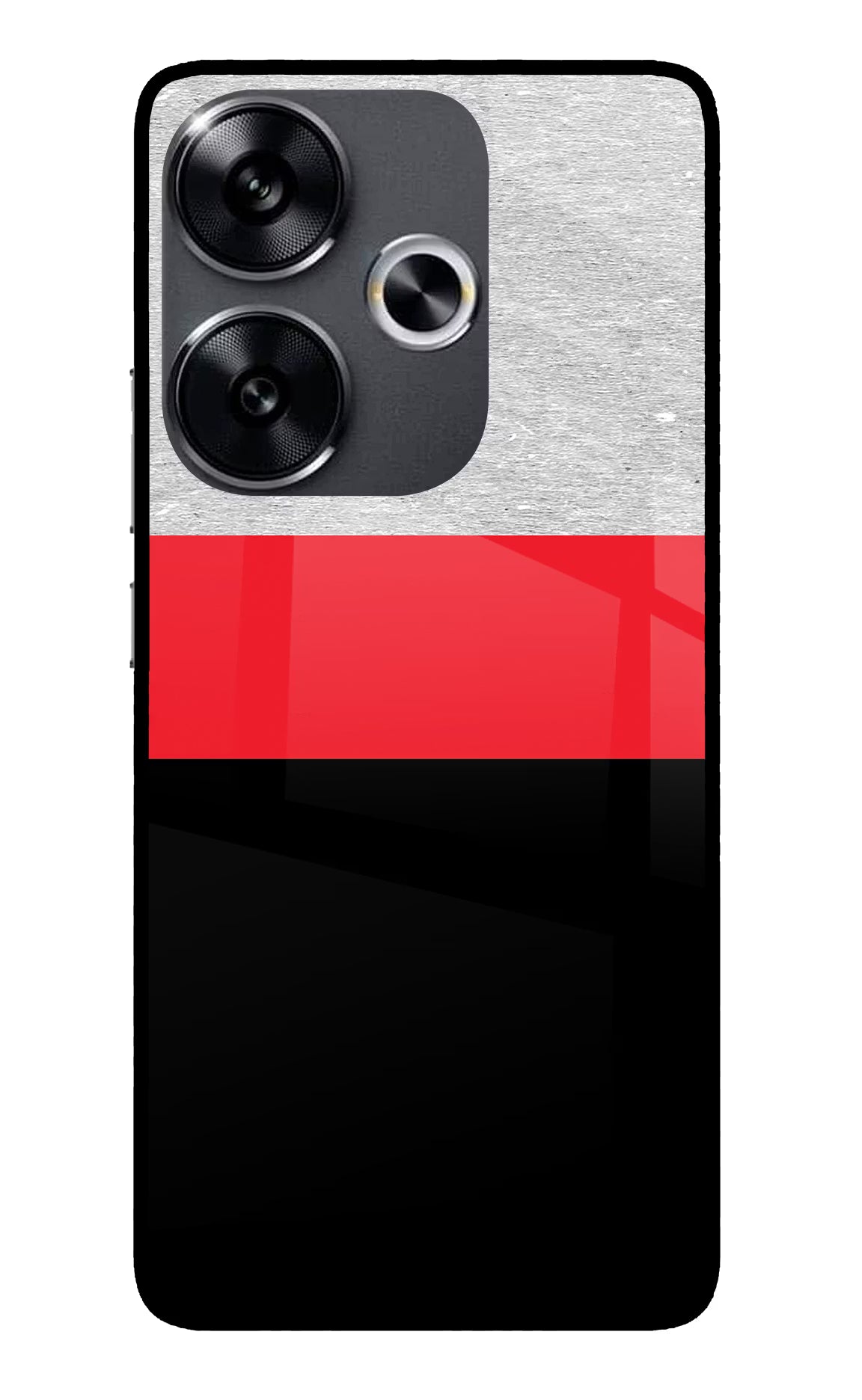 Tri Color Pattern Poco F6 5G Glass Case - Tri Color Pattern Poco F6 5G Glass Case Tri Color Pattern Poco F6 5G Glass Case