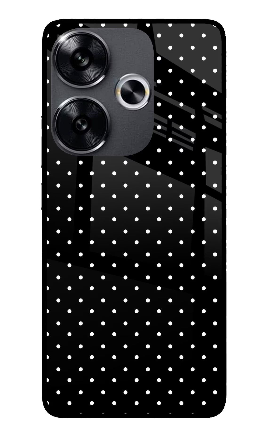White Dots Poco F6 5G Glass Case - White Dots Poco F6 5G Glass Case White Dots Poco F6 5G Glass Case
