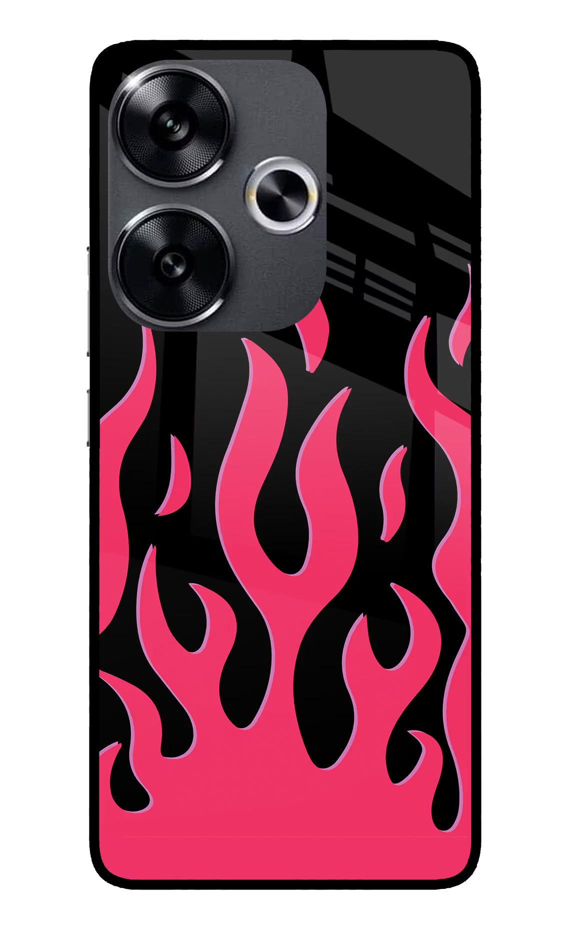 Fire Flames Poco F6 5G Glass Case - Fire Flames Poco F6 5G Glass Case Fire Flames Poco F6 5G Glass Case
