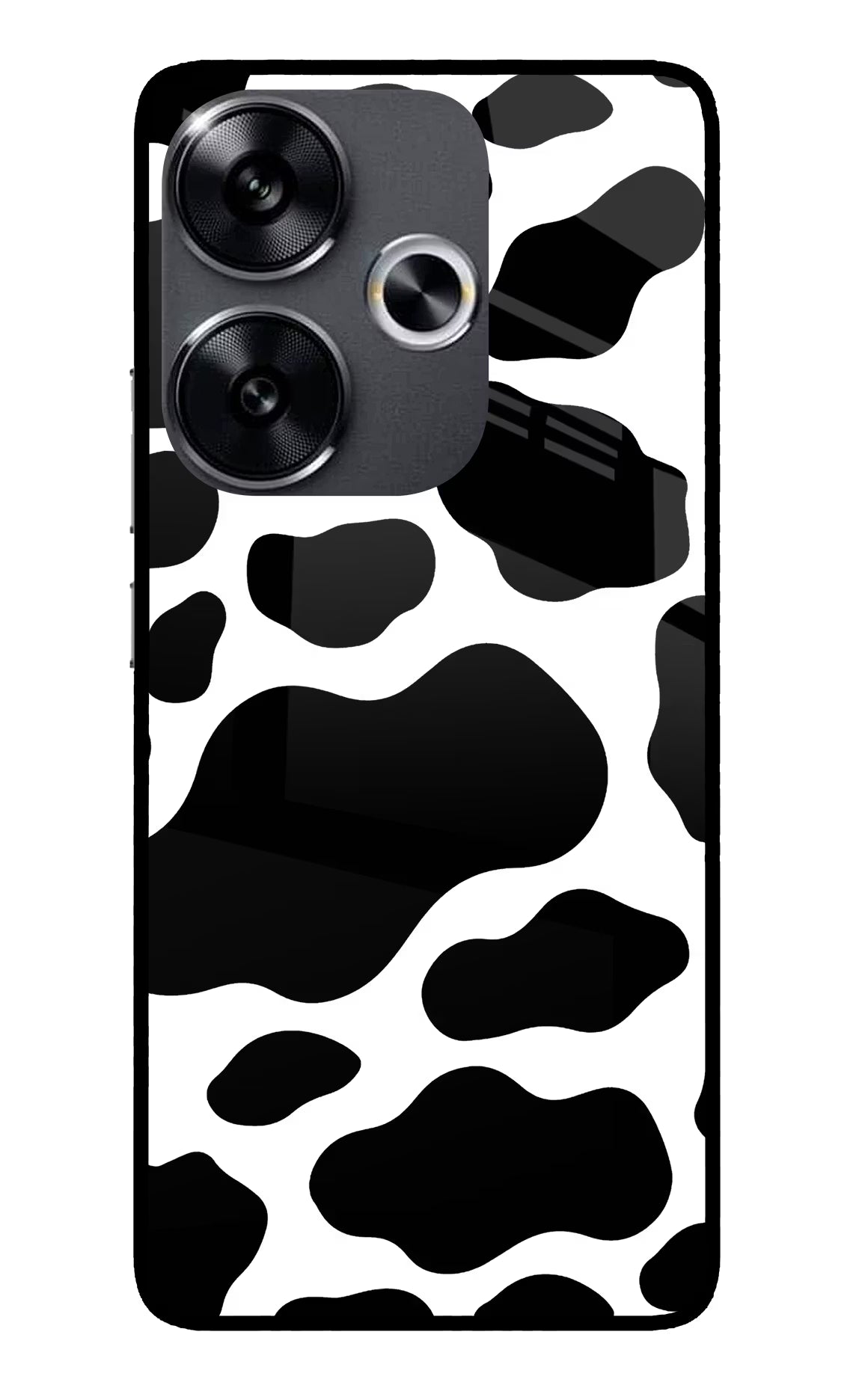Cow Spots Poco F6 5G Glass Case - Cow Spots Poco F6 5G Glass Case Cow Spots Poco F6 5G Glass Case