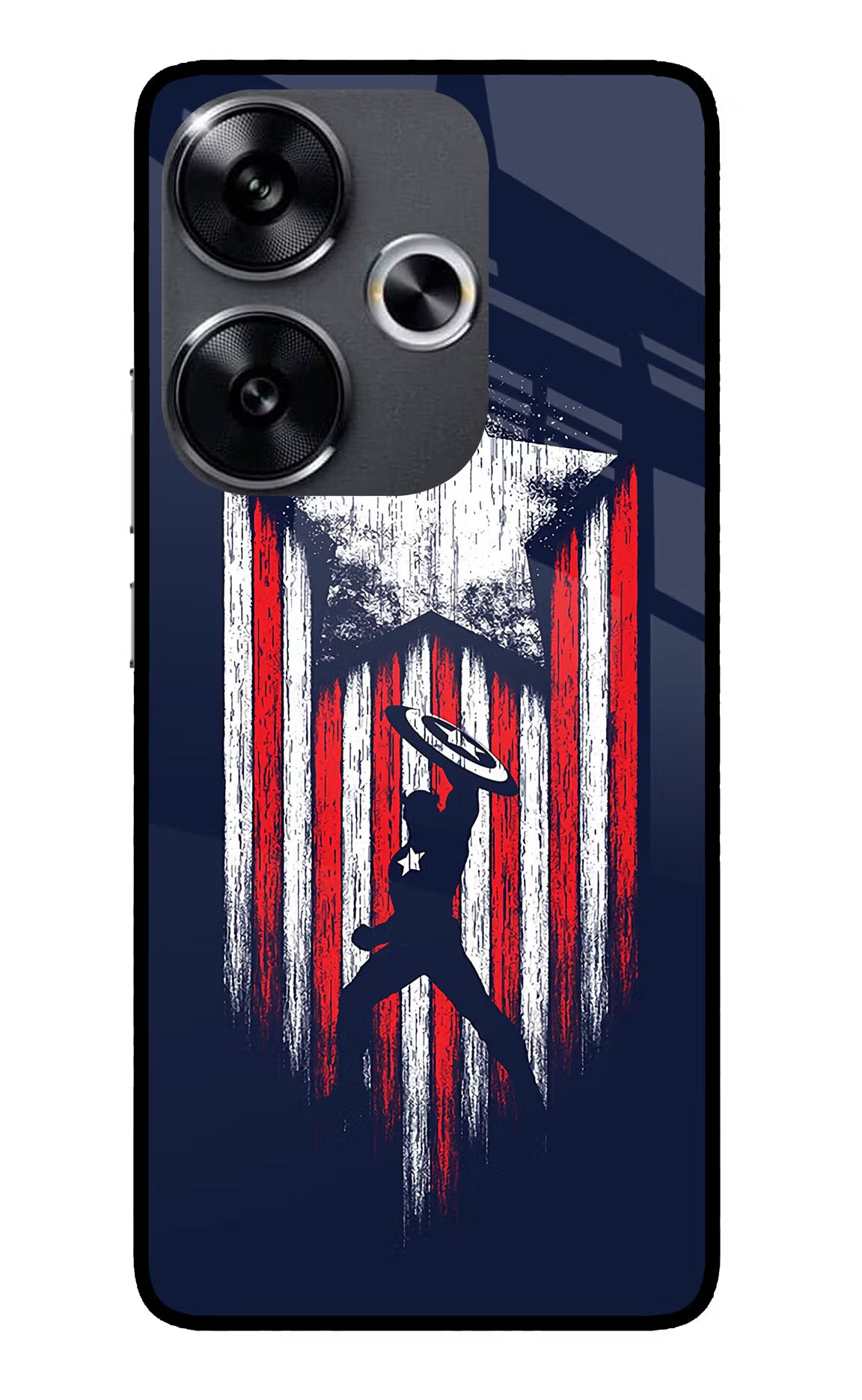 Captain America Marvel Art Poco F6 5G Glass Case - Captain America Marvel Art Poco F6 5G Glass Case Captain America Marvel Art Poco F6 5G Glass Case