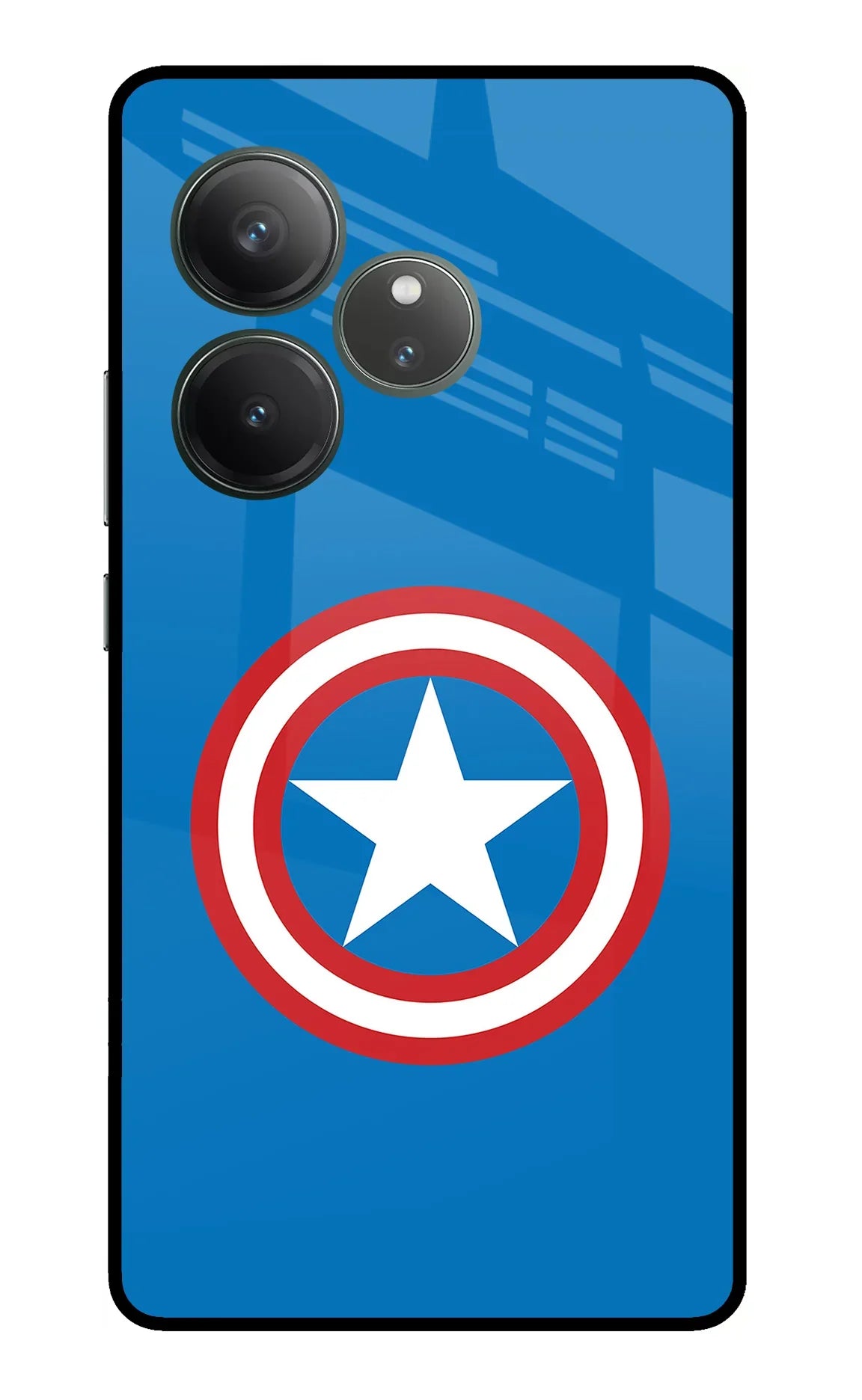 Captain America Logo Realme GT 6 Glass Case - Captain America Logo Realme GT 6 Glass Case Captain America Logo Realme GT 6 Glass Case