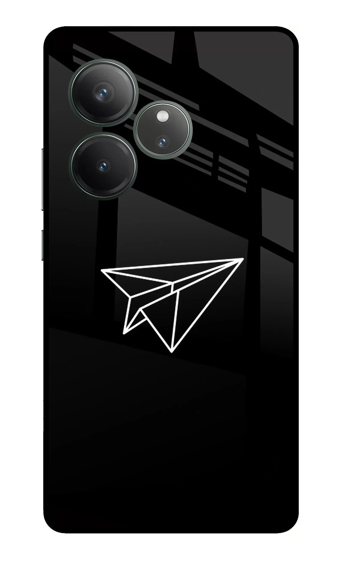 Paper Plane White Realme GT 6 Glass Case - Paper Plane White Realme GT 6 Glass Case Paper Plane White Realme GT 6 Glass Case