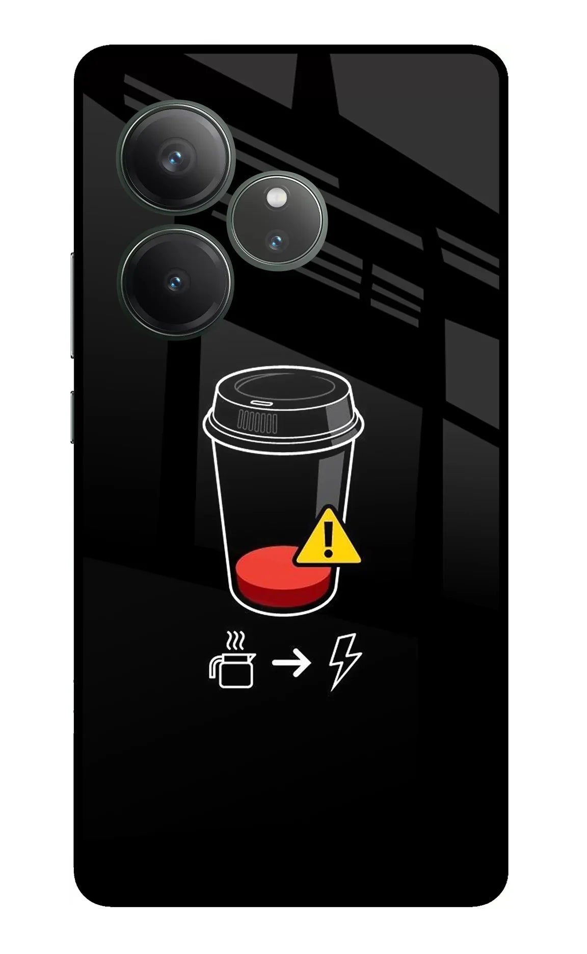 Coffee Realme GT 6 Glass Case - Coffee Realme GT 6 Glass Case Coffee Realme GT 6 Glass Case
