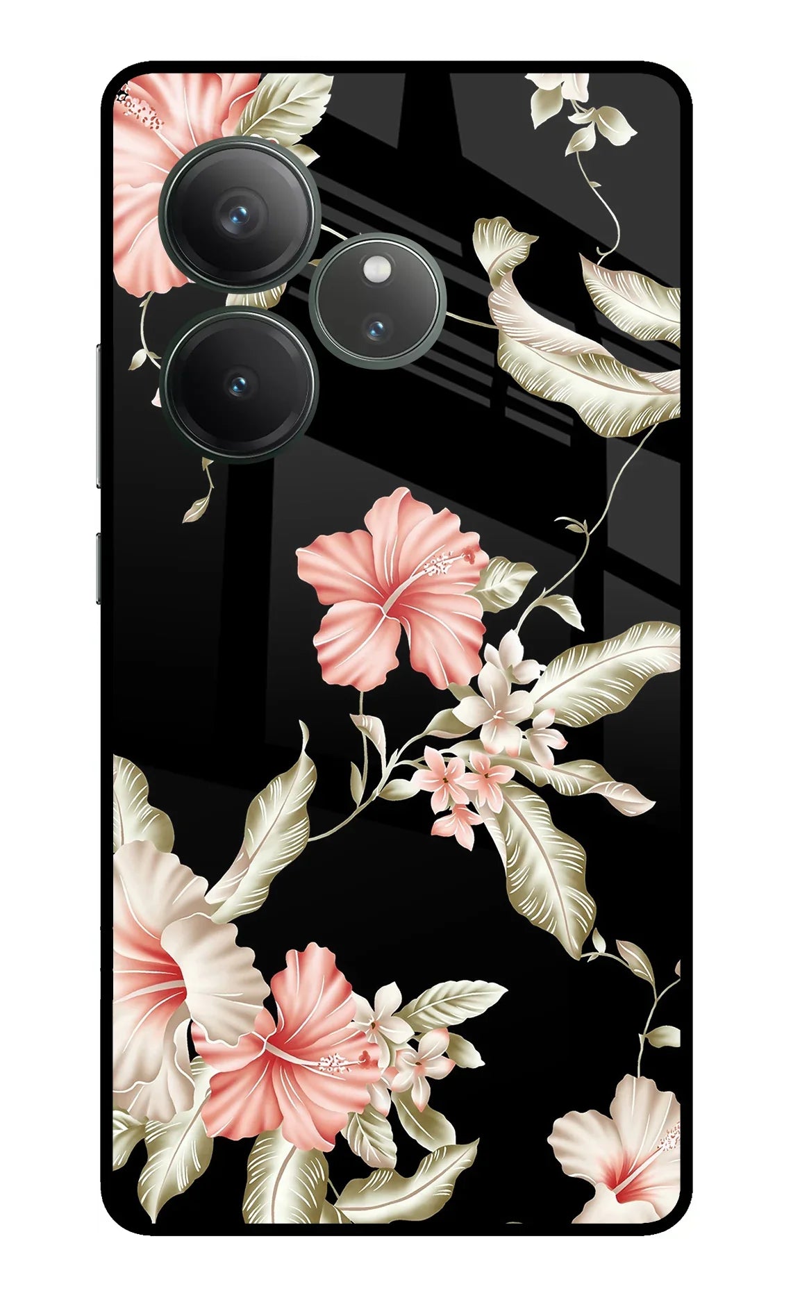 Flowers Realme GT 6 Glass Case - Flowers Realme GT 6 Glass Case Flowers Realme GT 6 Glass Case