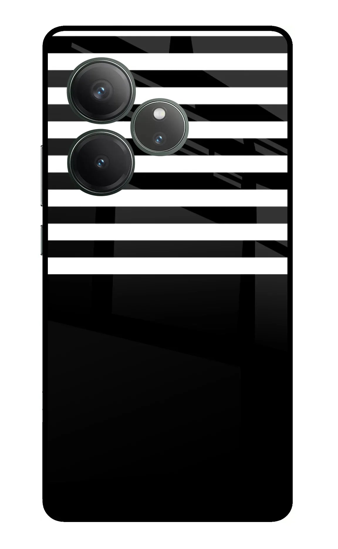Black and White Print Realme GT 6 Glass Case - Black and White Print Realme GT 6 Glass Case Black and White Print Realme GT 6 Glass Case