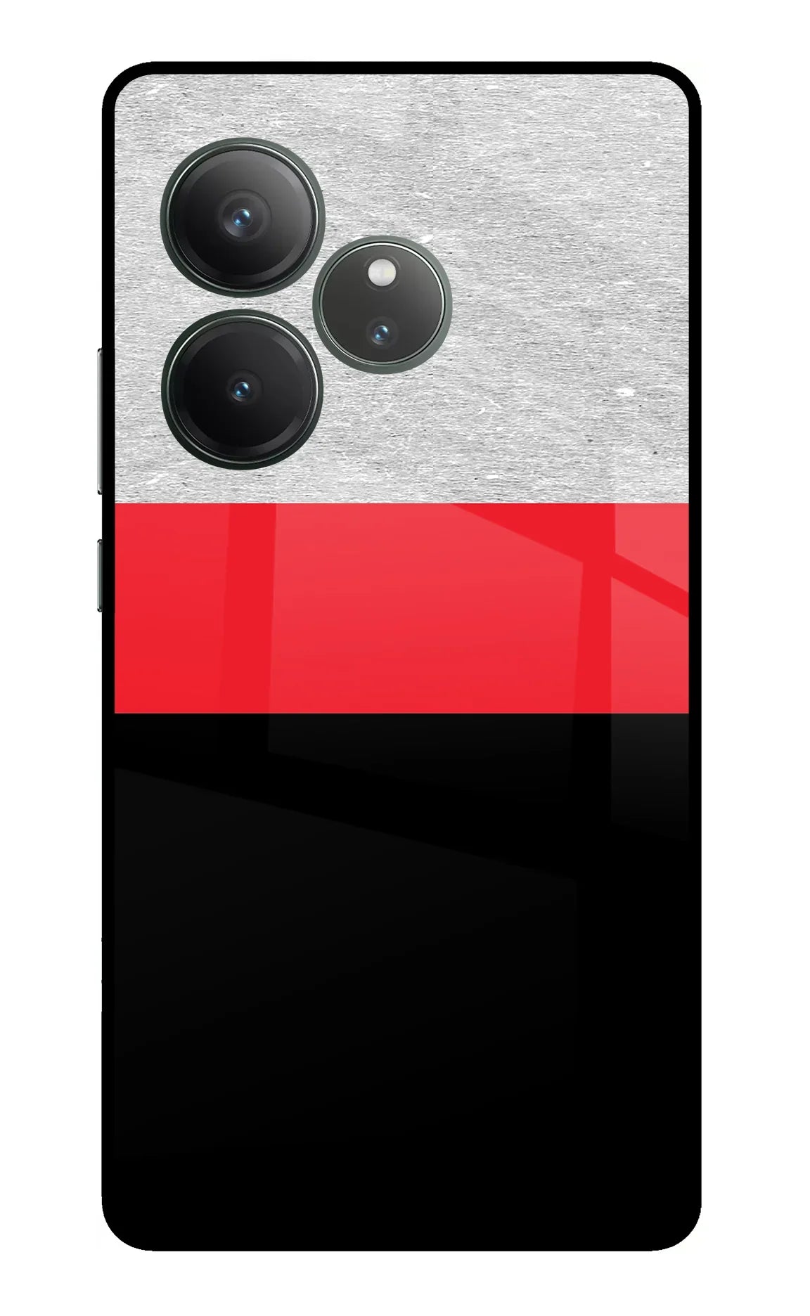 Tri Color Pattern Realme GT 6 Glass Case - Tri Color Pattern Realme GT 6 Glass Case Tri Color Pattern Realme GT 6 Glass Case