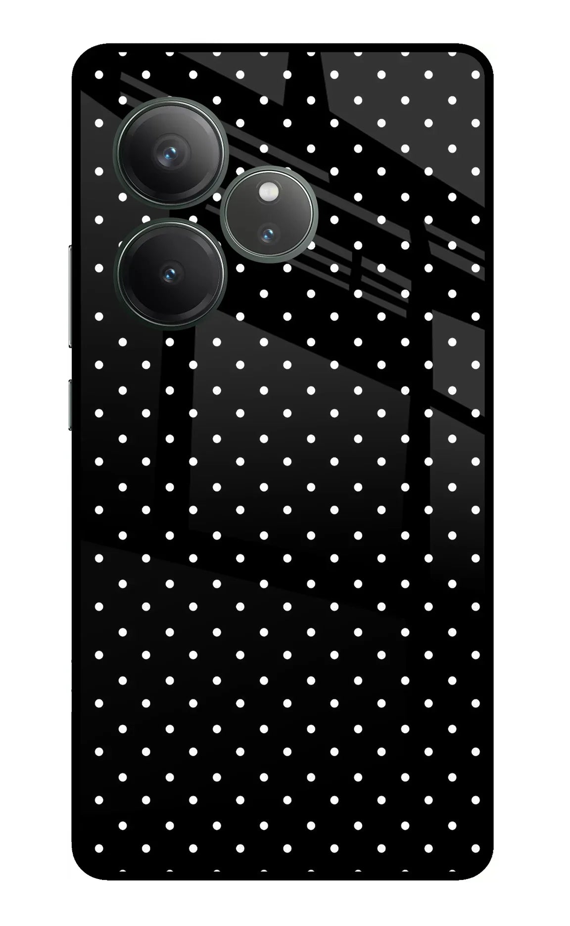 White Dots Realme GT 6 Glass Case - White Dots Realme GT 6 Glass Case White Dots Realme GT 6 Glass Case