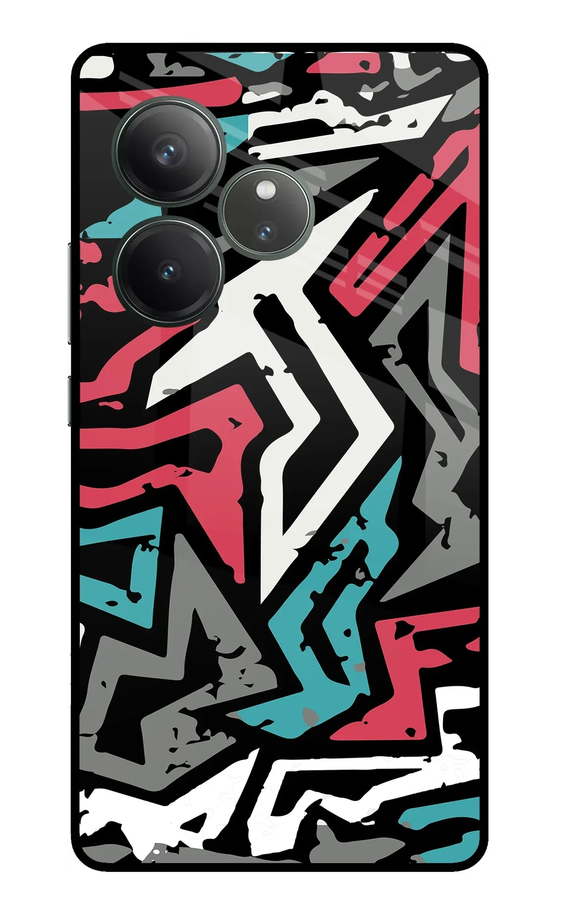Geometric Graffiti Realme GT 6 Glass Case - Geometric Graffiti Realme GT 6 Glass Case Geometric Graffiti Realme GT 6 Glass Case
