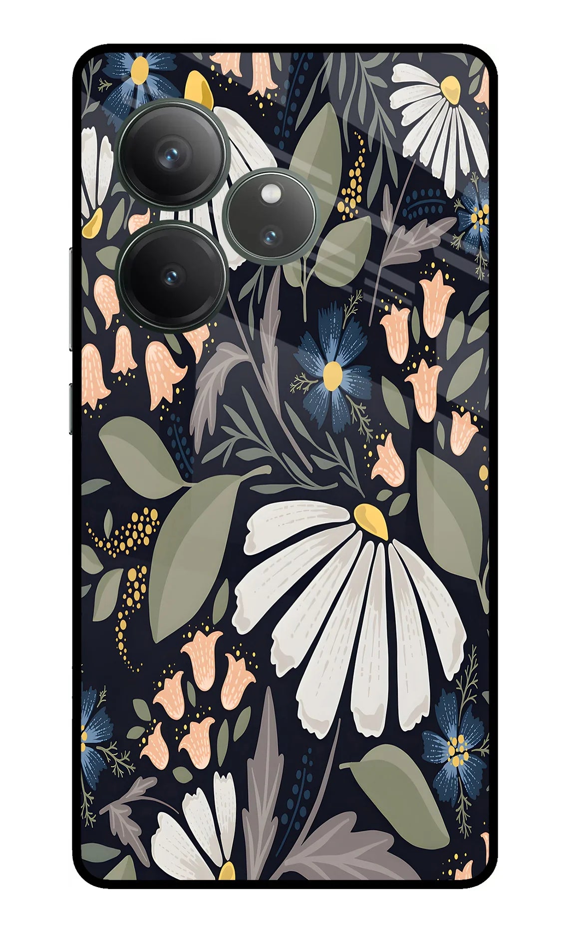 Flowers Art Realme GT 6 Glass Case - Flowers Art Realme GT 6 Glass Case Flowers Art Realme GT 6 Glass Case
