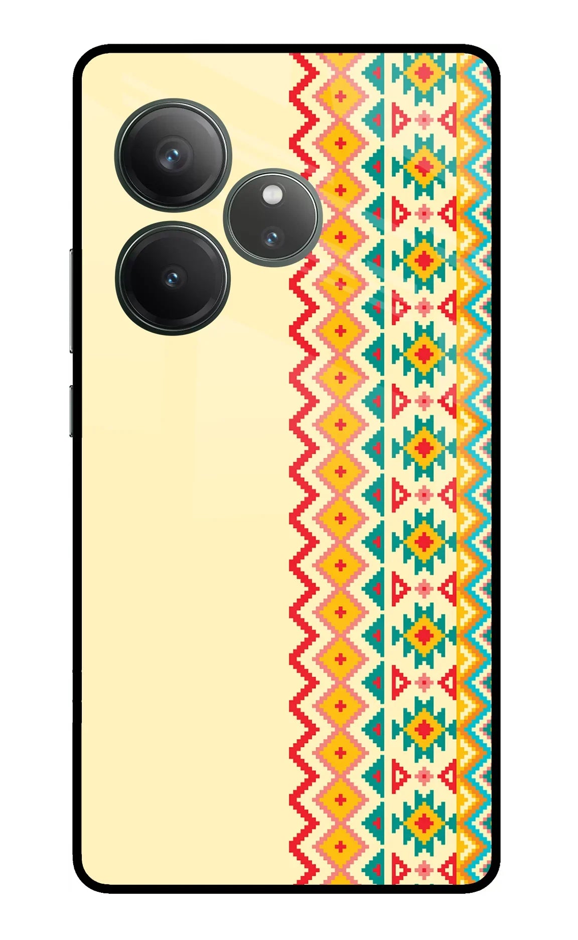 Ethnic Seamless Realme GT 6 Glass Case - Ethnic Seamless Realme GT 6 Glass Case Ethnic Seamless Realme GT 6 Glass Case
