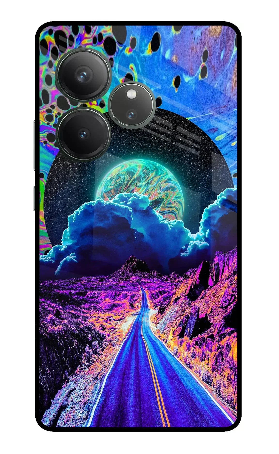 Psychedelic Painting Realme GT 6 Glass Case - Psychedelic Painting Realme GT 6 Glass Case Psychedelic Painting Realme GT 6 Glass Case