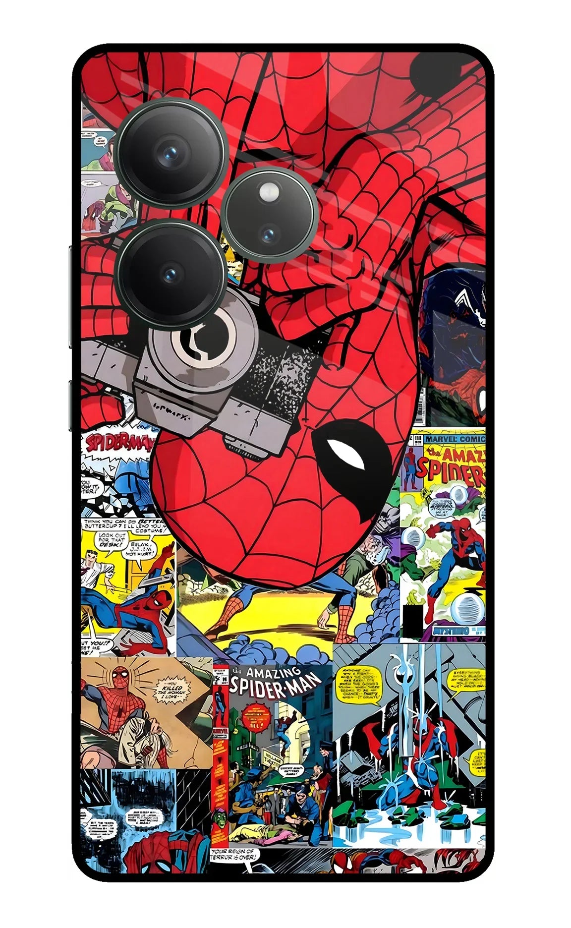 Spider Man Realme GT 6 Glass Case - Spider Man Realme GT 6 Glass Case Spider Man Realme GT 6 Glass Case