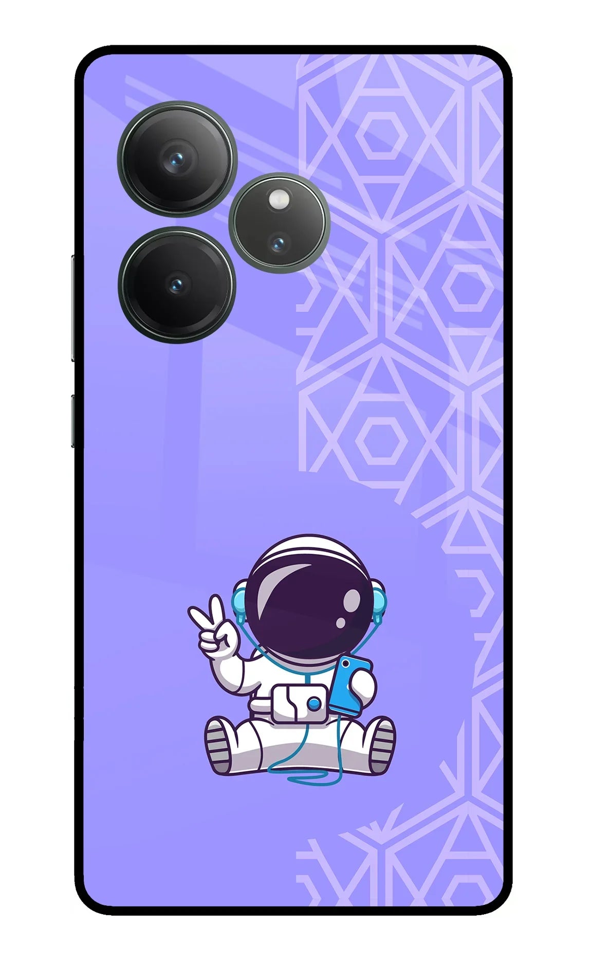 Cute Astronaut Chilling Realme GT 6 Glass Case - Cute Astronaut Chilling Realme GT 6 Glass Case Cute Astronaut Chilling Realme GT 6 Glass Case