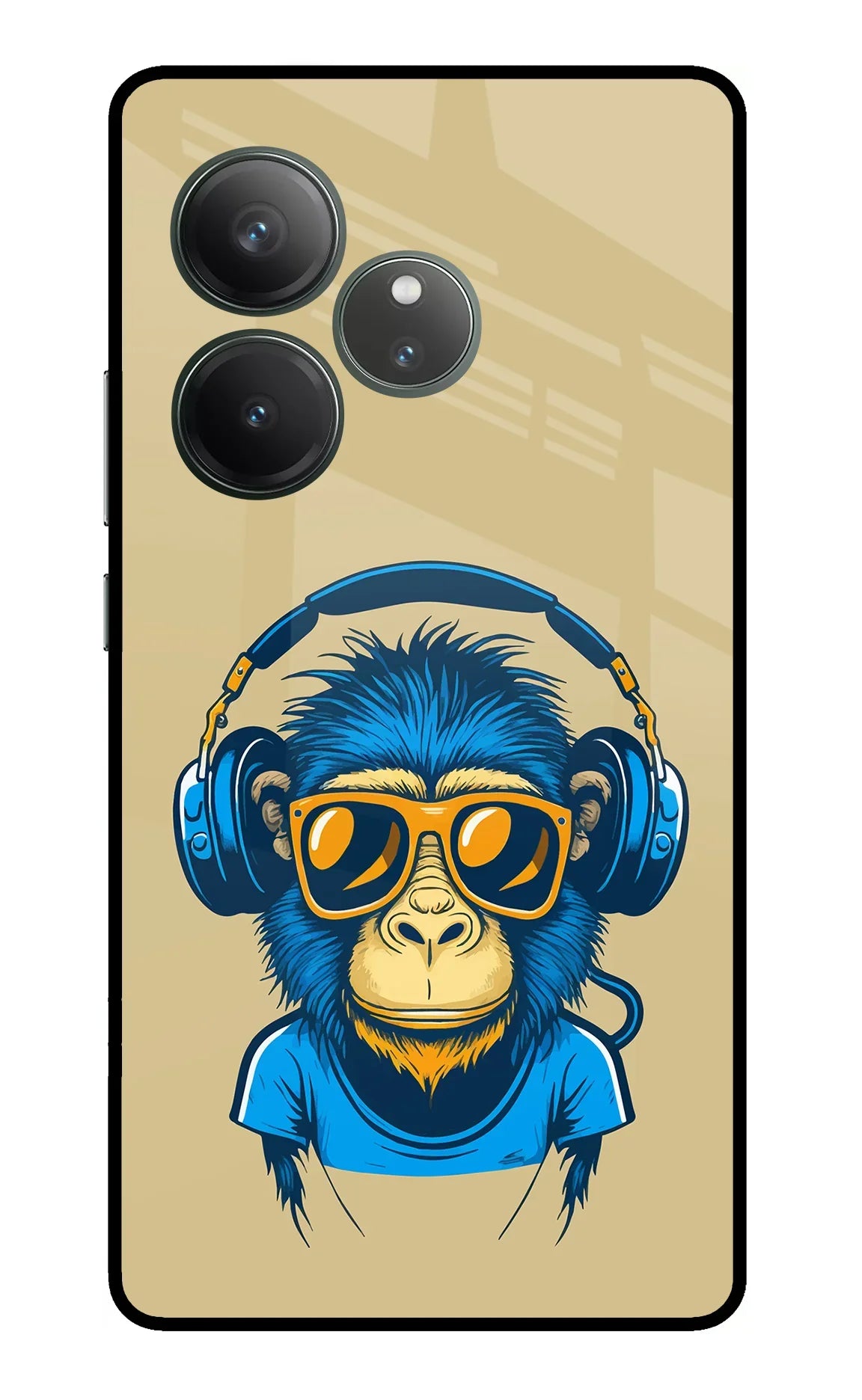 Monkey Headphone Realme GT 6 Glass Case - Monkey Headphone Realme GT 6 Glass Case Monkey Headphone Realme GT 6 Glass Case