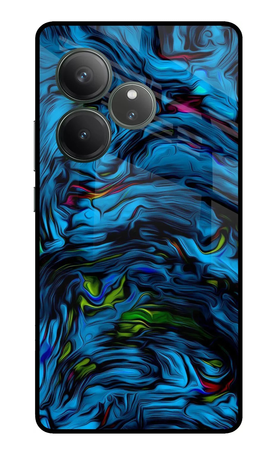 Dark Blue Abstract Realme GT 6 Glass Case - Dark Blue Abstract Realme GT 6 Glass Case Dark Blue Abstract Realme GT 6 Glass Case